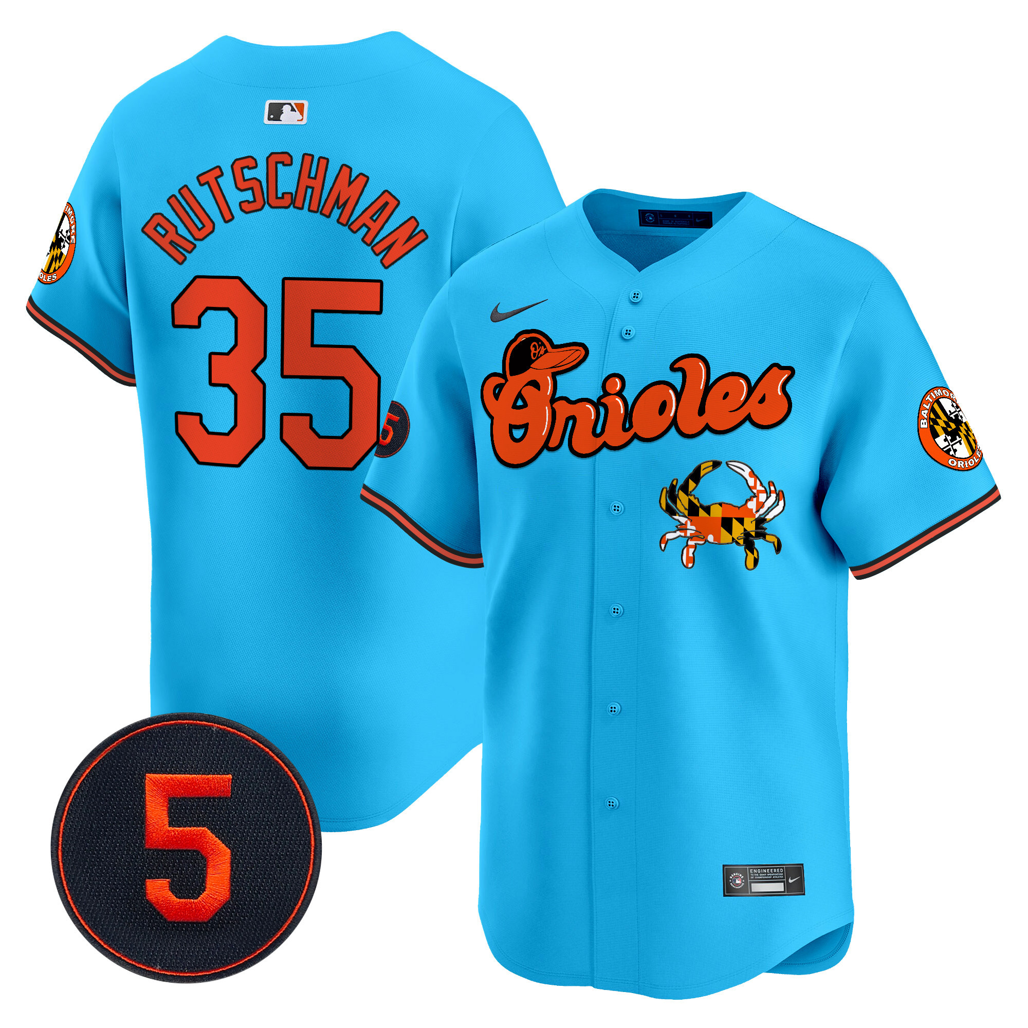 Men’s Baltimore Orioles Robinson Patch Vapor Premier Limited Jersey V6 - All Stitched - Image 2