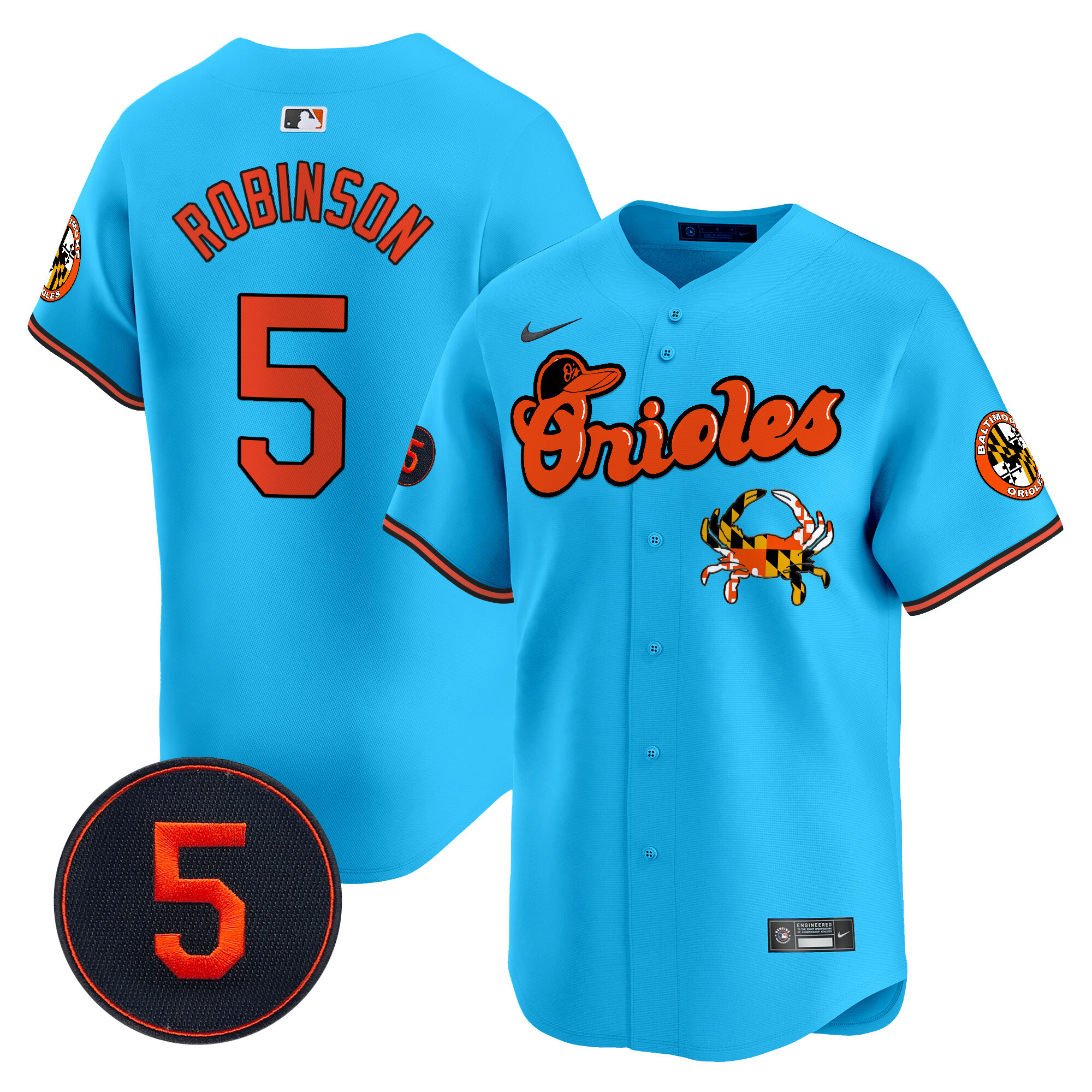 Men’s Baltimore Orioles Robinson Patch Vapor Premier Limited Jersey V6 - All Stitched - Image 3