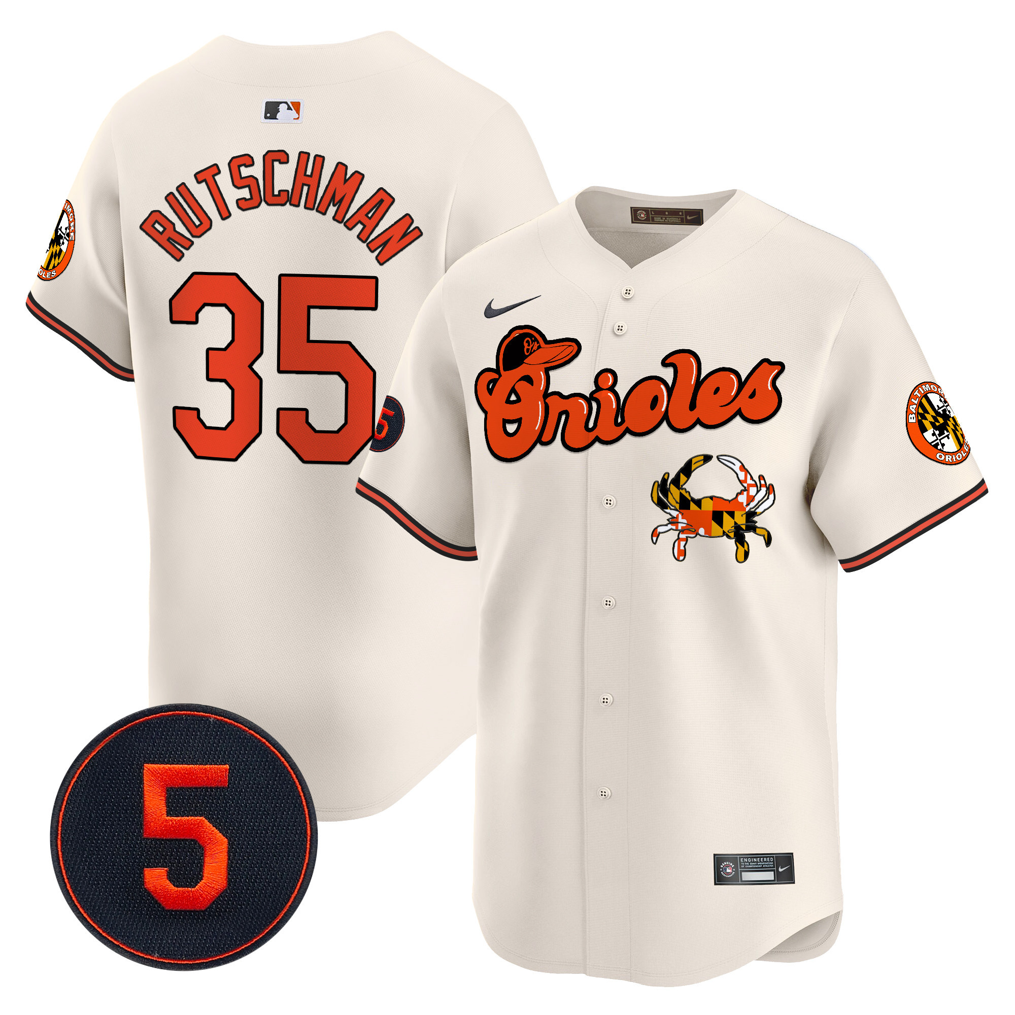 Men’s Baltimore Orioles Robinson Patch Vapor Premier Limited Jersey V6 - All Stitched - Image 10