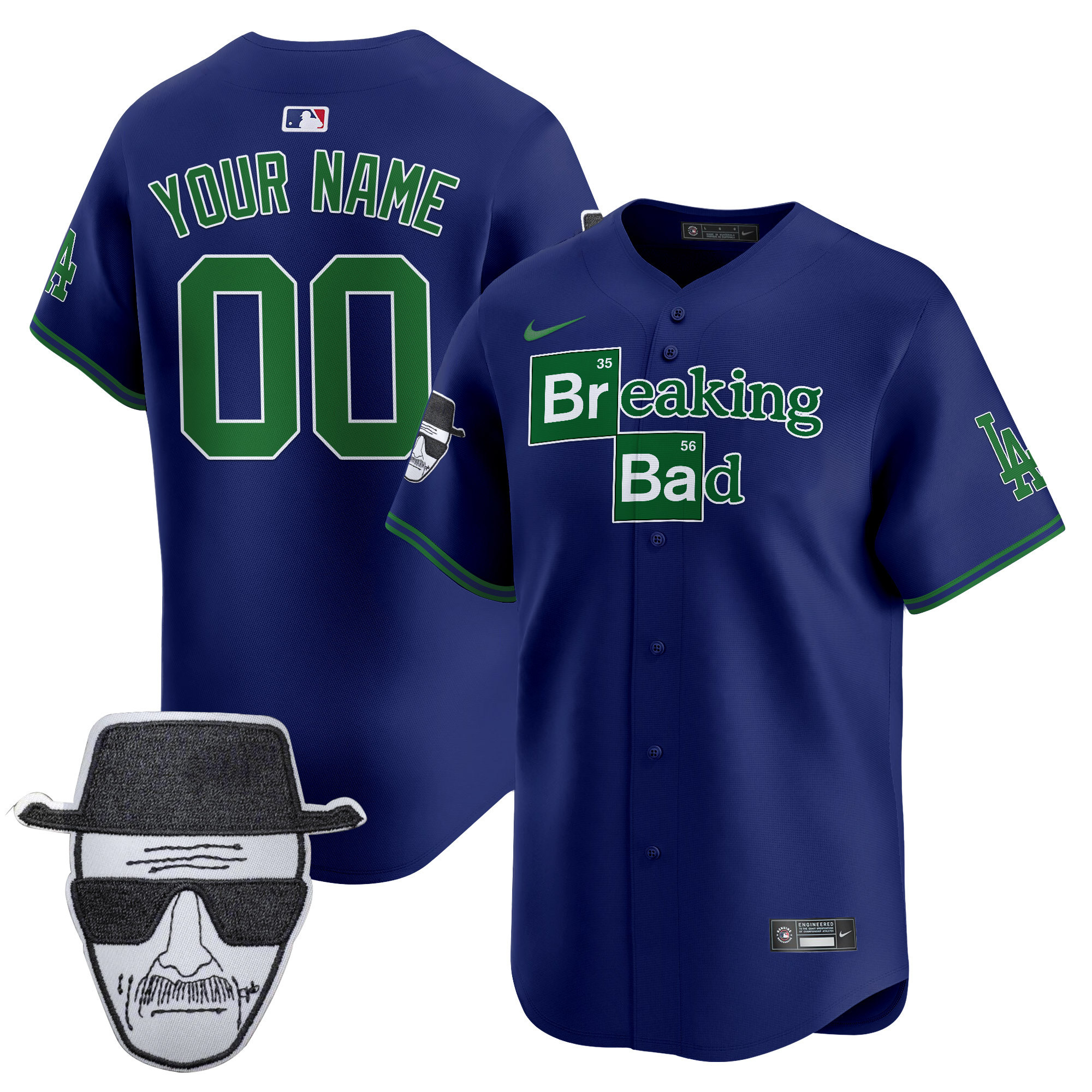 Dodgers Breaking Bad Walter White Patch Vapor Premier Limited Custom Jersey - All Stitched - Image 5