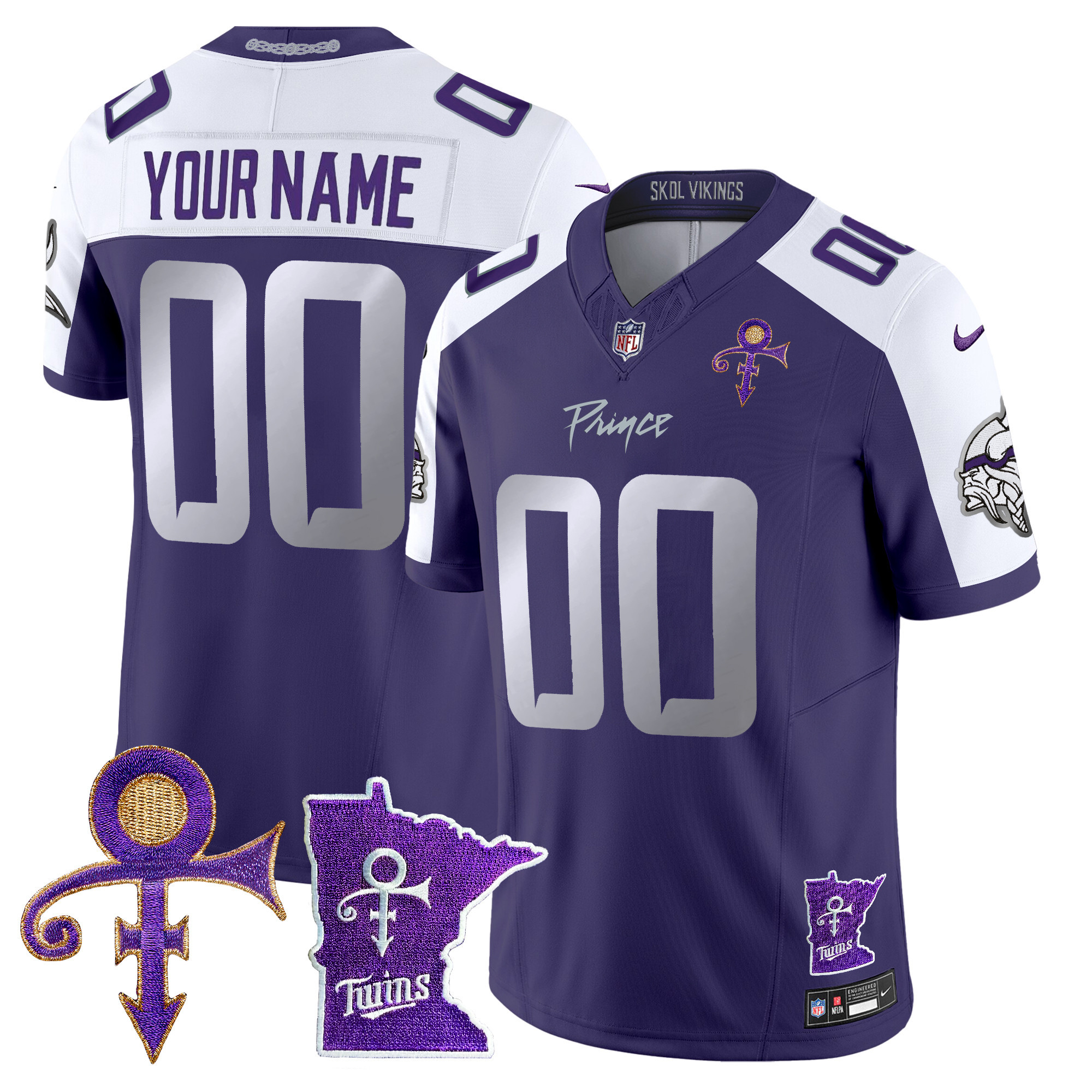 Minnesota Vikings 2024 Prince Vapor Limited Custom Jersey V2 - All Stitched - Image 4