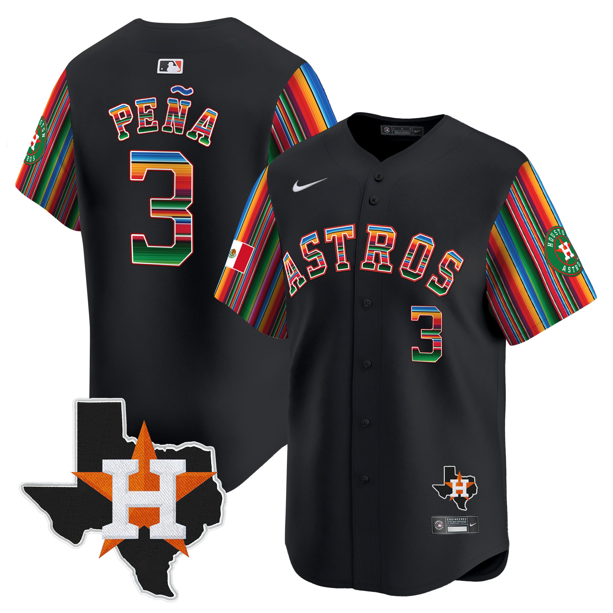 Men's Astros Mexico Texas Patch Vapor Premier Limited Jersey V5 - All Stitched - Image 2