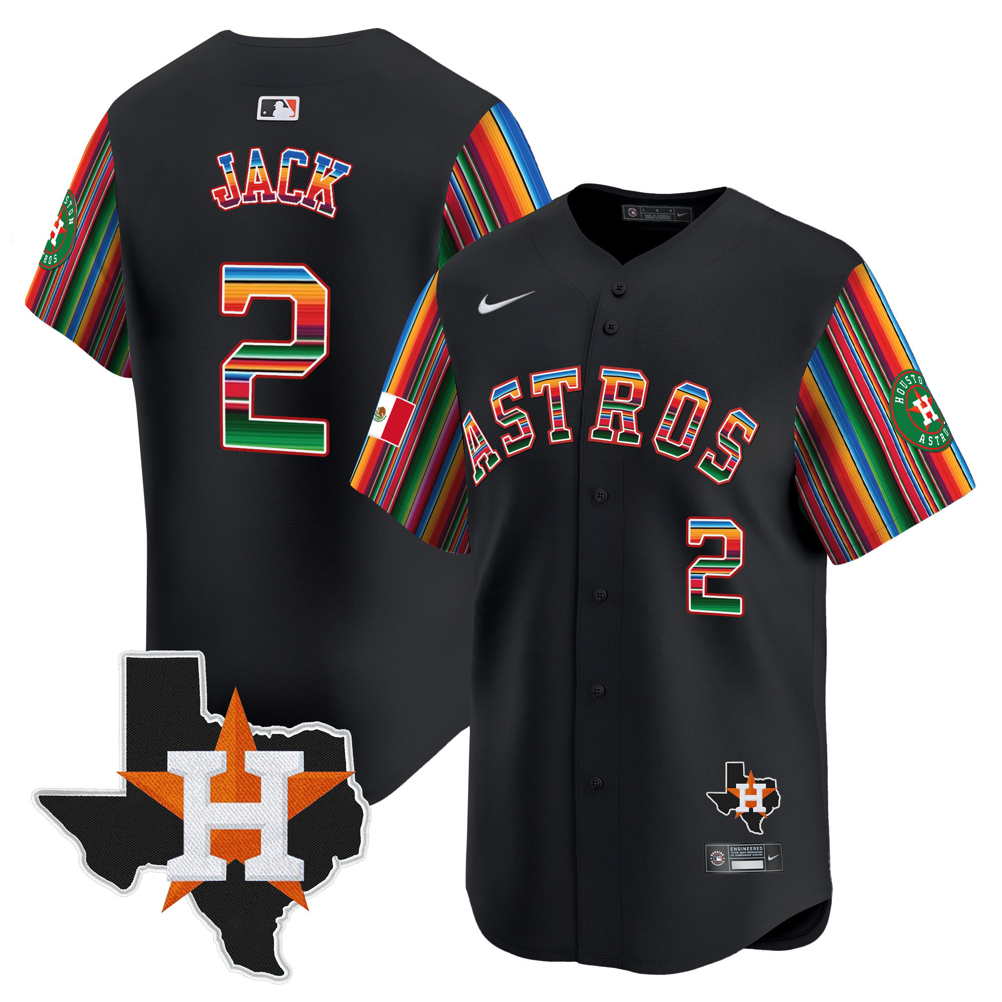 Men's Astros Mexico Texas Patch Vapor Premier Limited Jersey V5 - All Stitched - Image 3