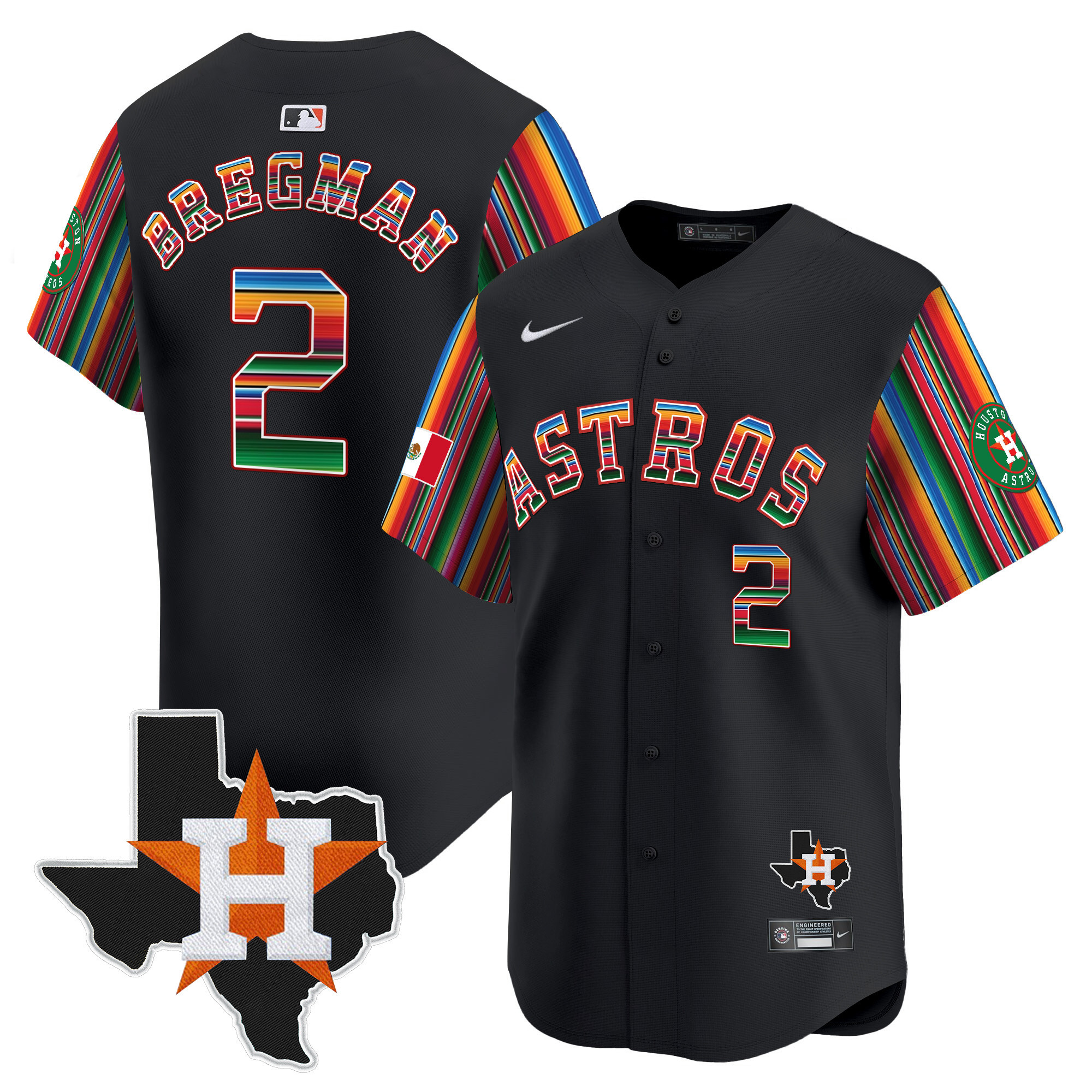 Men's Astros Mexico Texas Patch Vapor Premier Limited Jersey V5 - All Stitched - Image 4