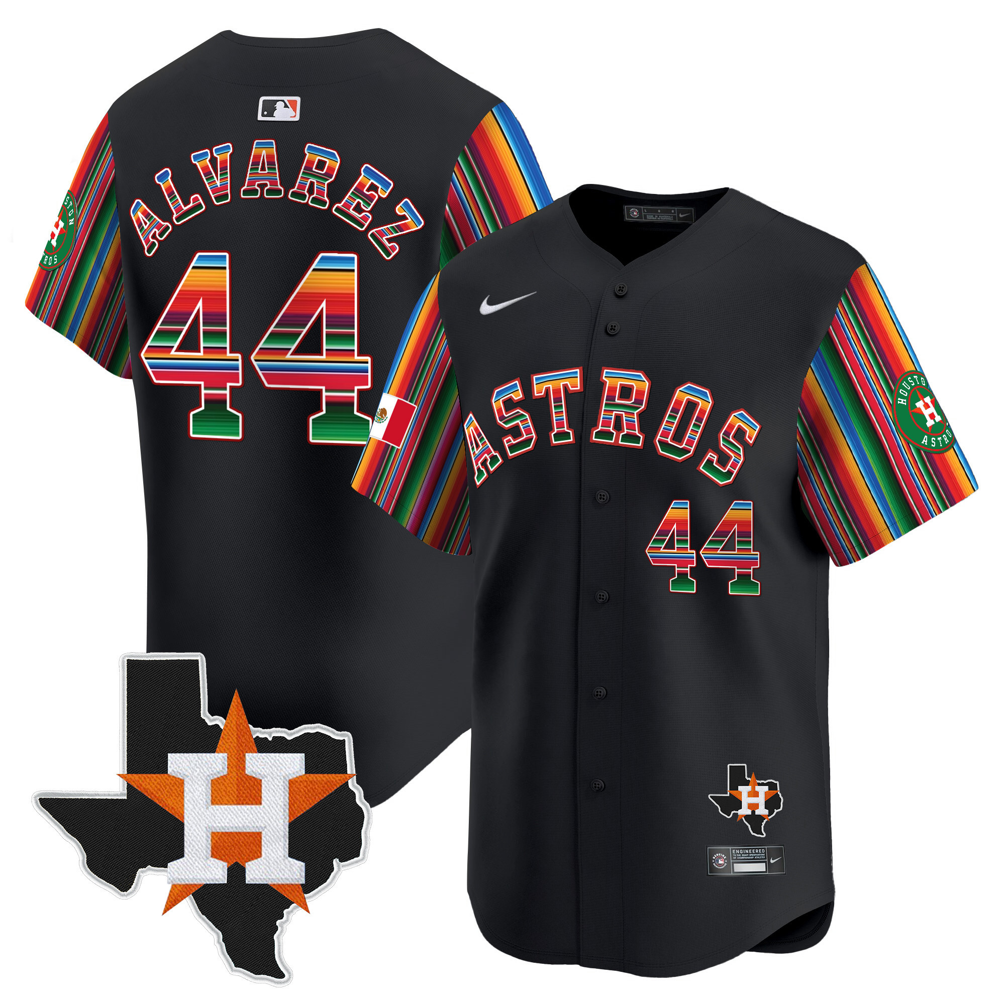 Men's Astros Mexico Texas Patch Vapor Premier Limited Jersey V5 - All Stitched - Image 5