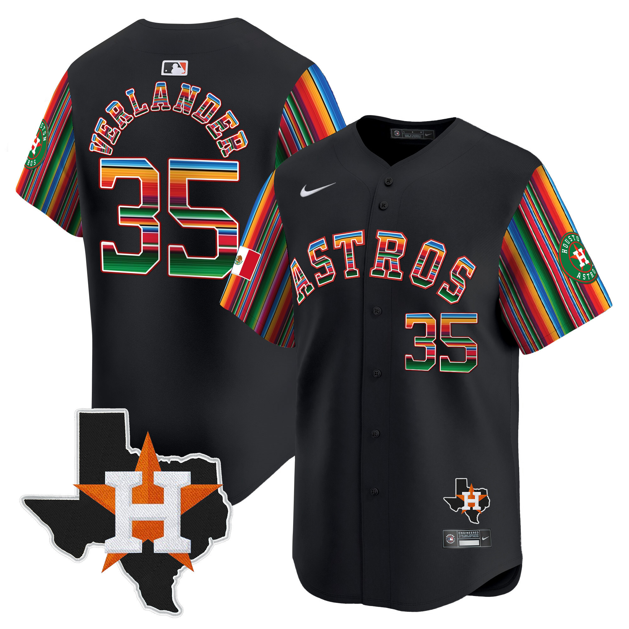 Men's Astros Mexico Texas Patch Vapor Premier Limited Jersey V5 - All Stitched - Image 6