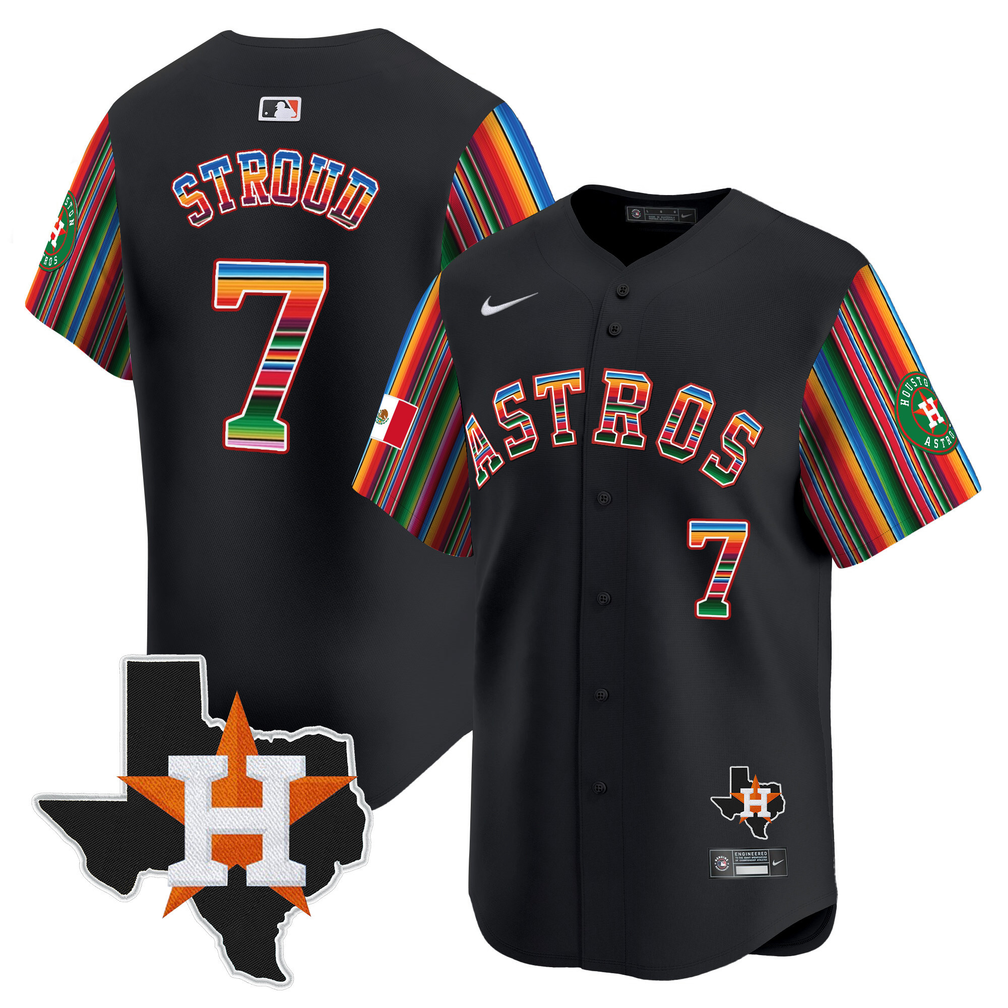 Men's Astros Mexico Texas Patch Vapor Premier Limited Jersey V5 - All Stitched - Image 8