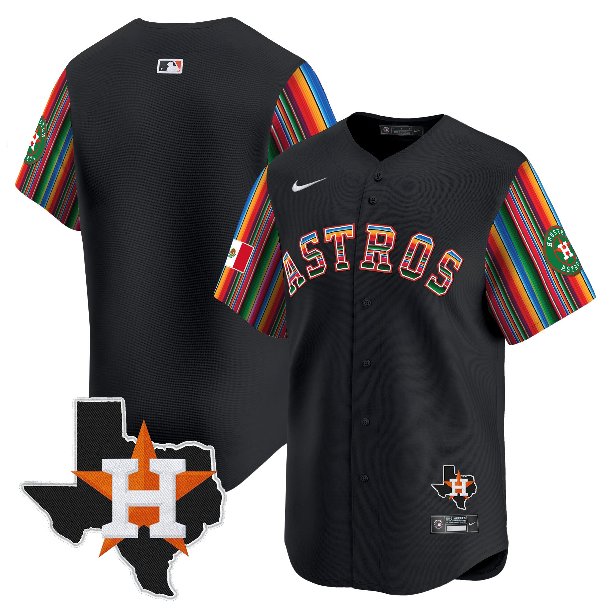 Men's Astros Mexico Texas Patch Vapor Premier Limited Jersey V5 - All Stitched - Image 9