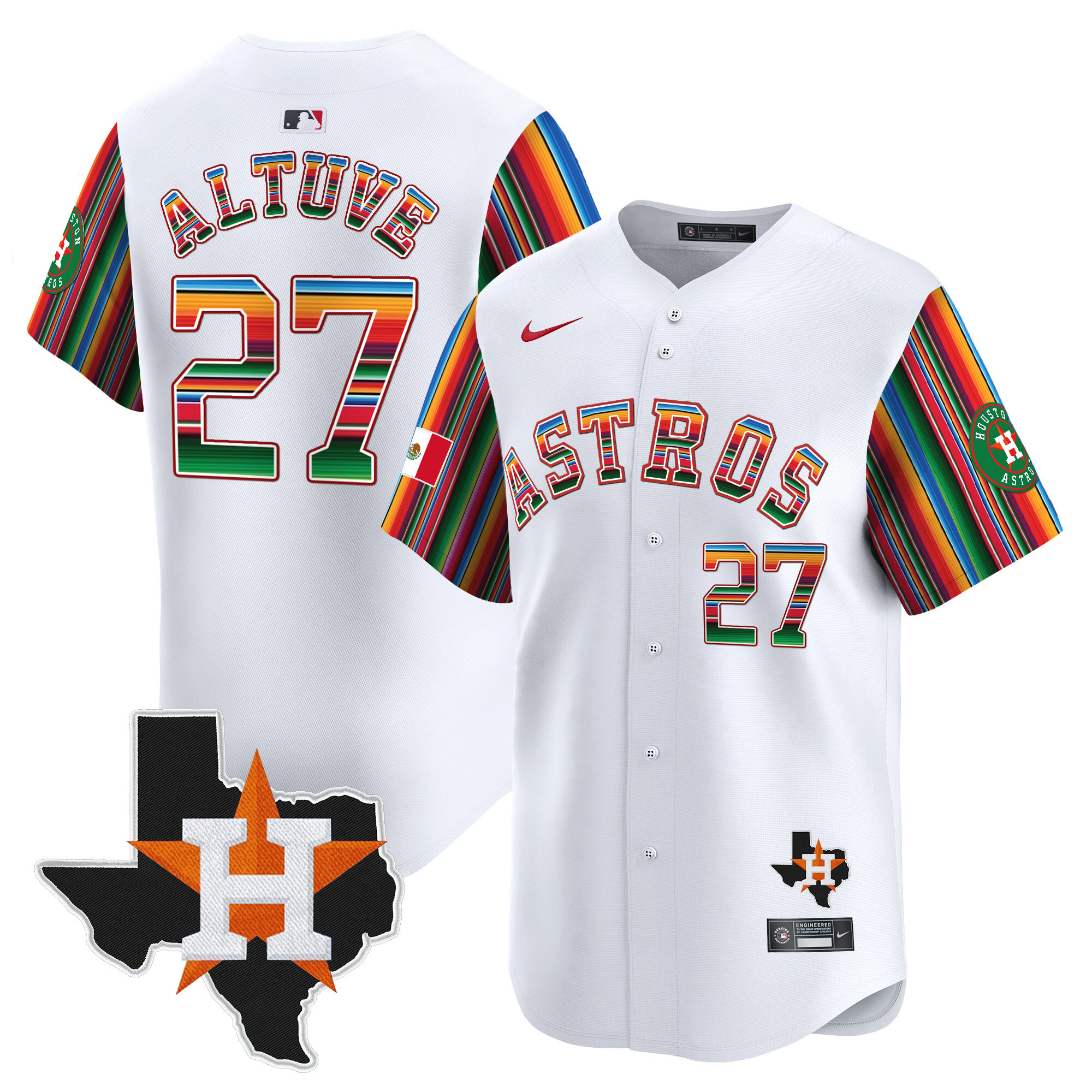 Men's Astros Mexico Texas Patch Vapor Premier Limited Jersey V5 - All Stitched - Image 10