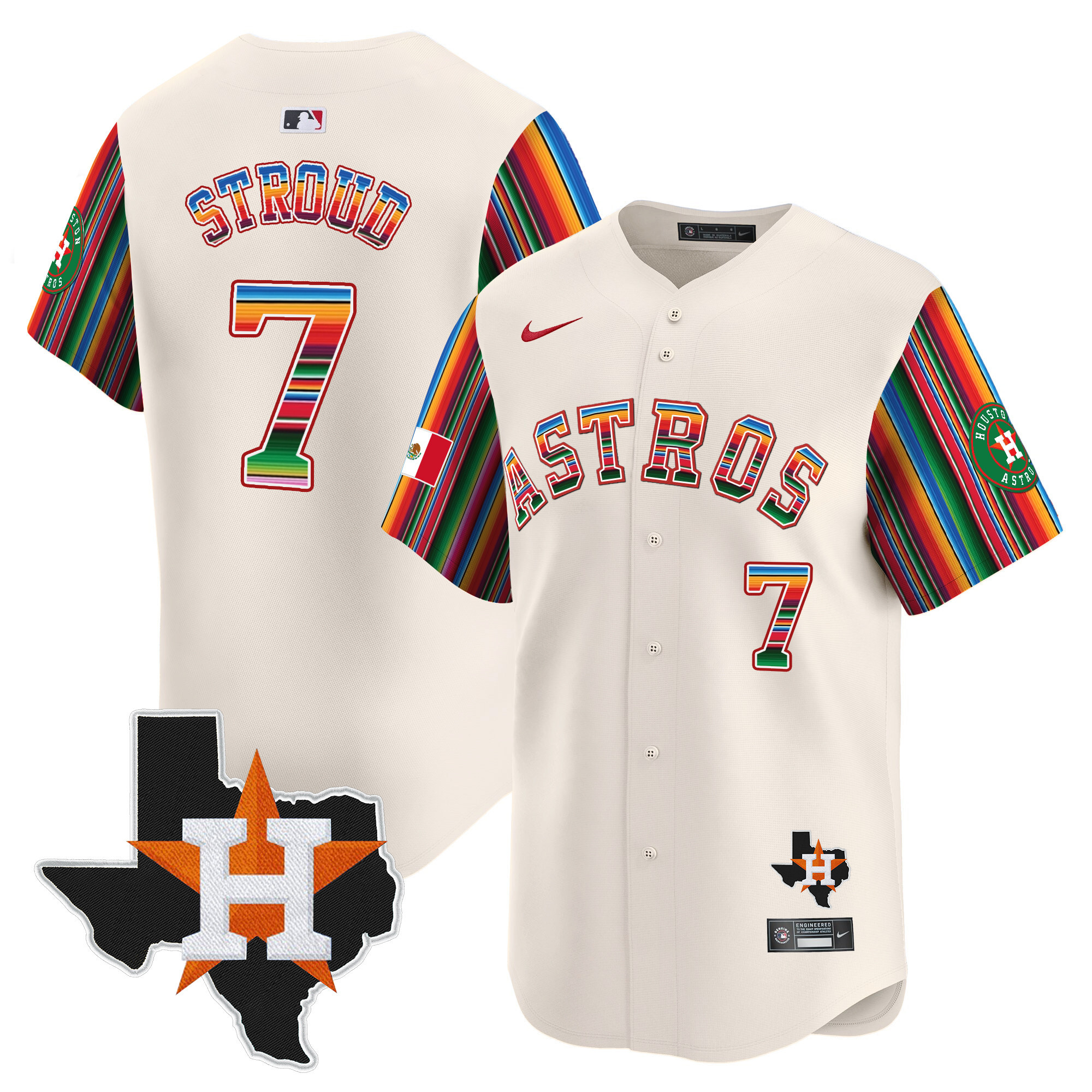 Men's Astros Mexico Texas Patch Vapor Premier Limited Jersey V5 - All Stitched - Image 53
