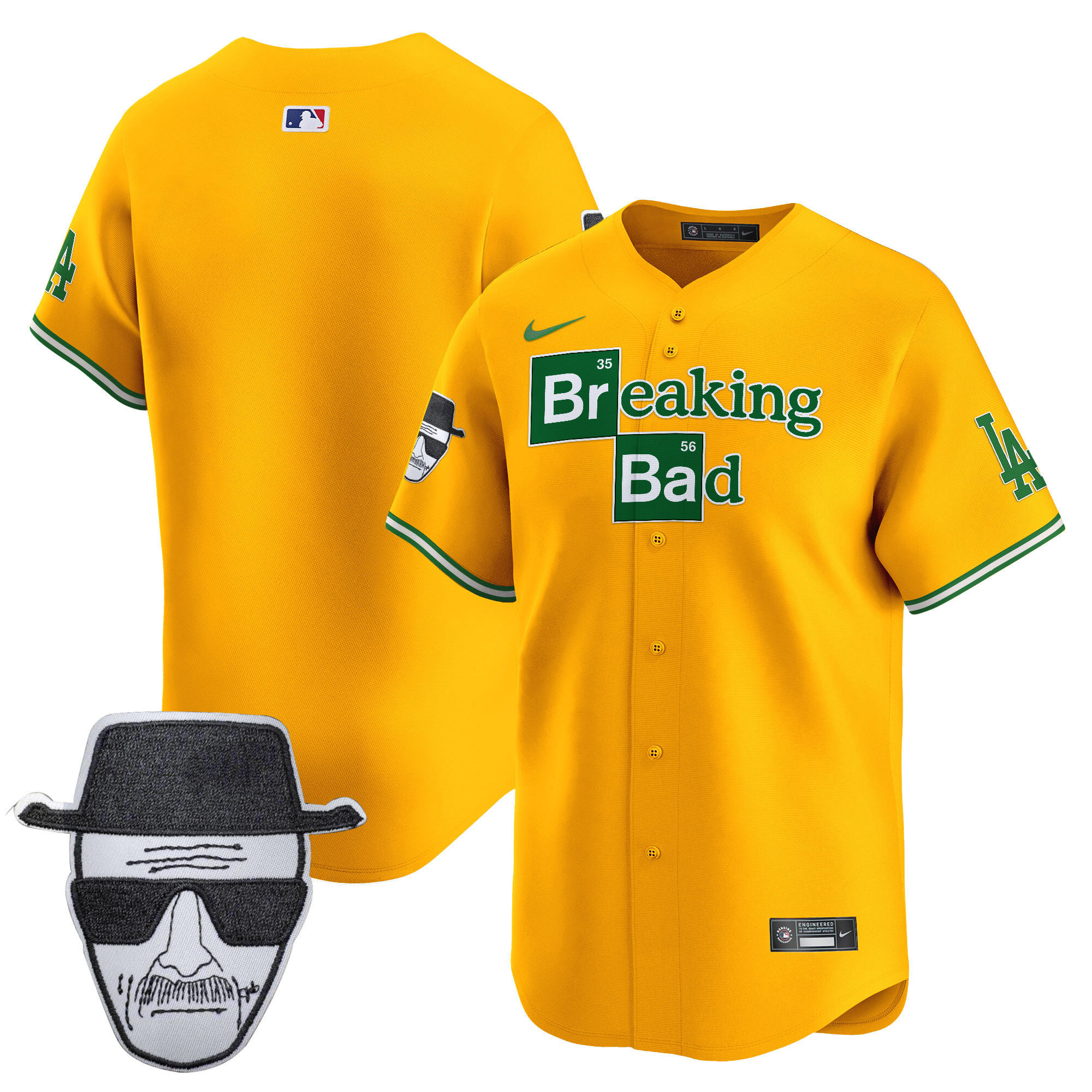 Men's Dodgers Breaking Bad Walter White Patch Vapor Premier Limited Jersey - All Stitched - Image 10