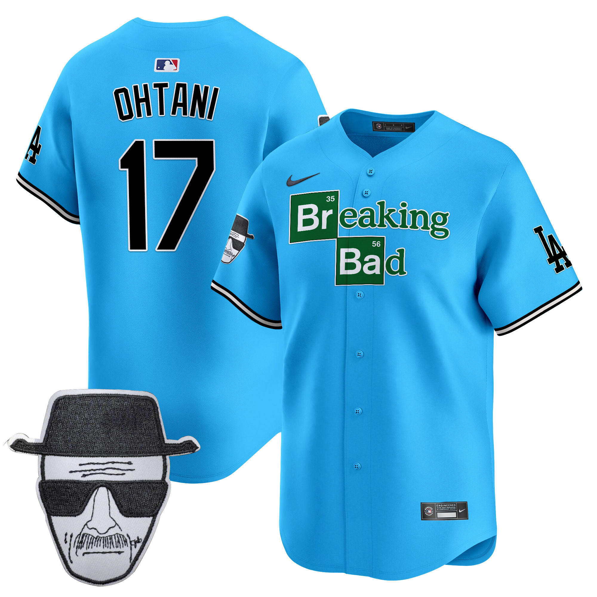 Men's Dodgers Breaking Bad Walter White Patch Vapor Premier Limited Jersey - All Stitched - Image 13