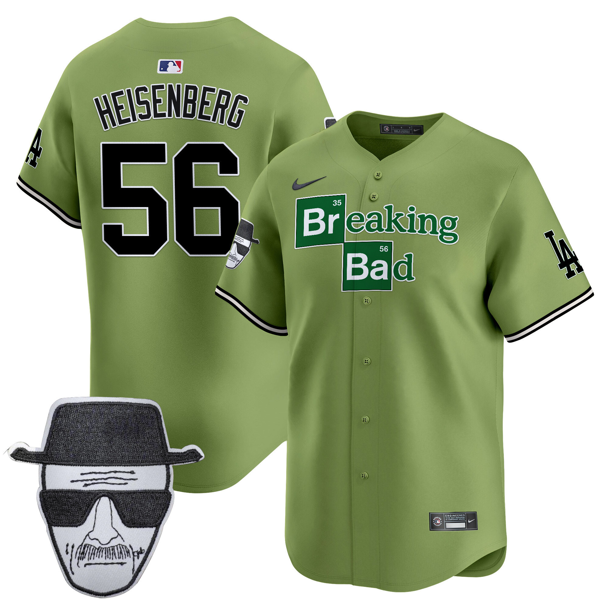 Men's Dodgers Breaking Bad Walter White Patch Vapor Premier Limited Jersey - All Stitched - Image 52