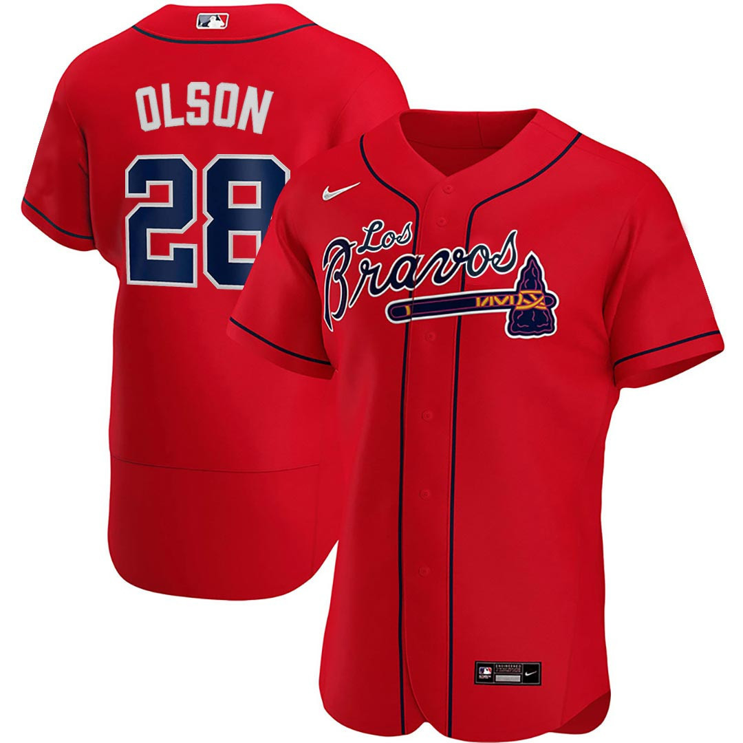 Men's Atlanta Braves Los Bravos Jersey - All Stitched - Image 11