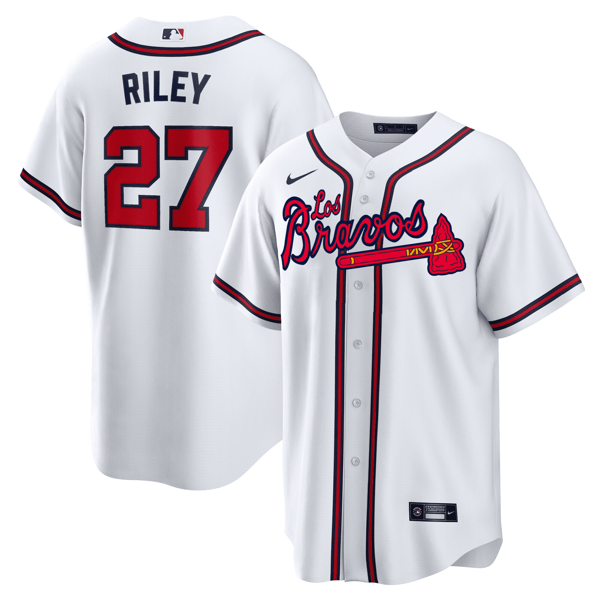 Men's Atlanta Braves Los Bravos Jersey - All Stitched - Image 6