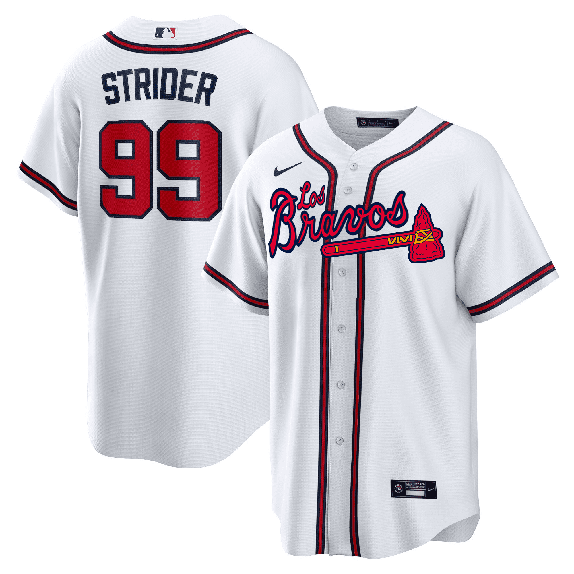 Men's Atlanta Braves Los Bravos Jersey - All Stitched - Image 8