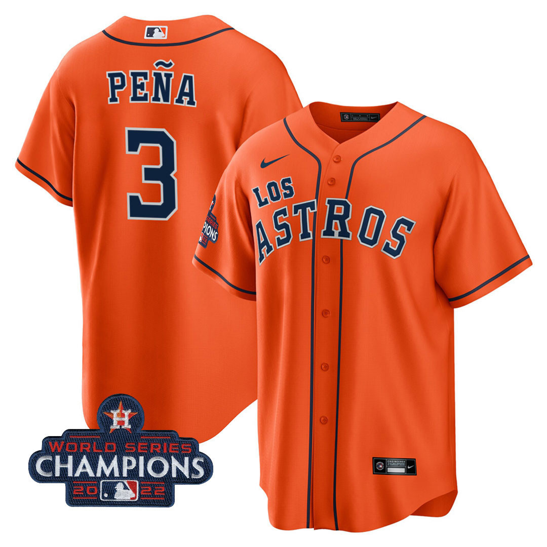 Men's Houston Astros "Los Astros" Hispanic Heritage Champions Patch Jersey - All Stitched - Image 7