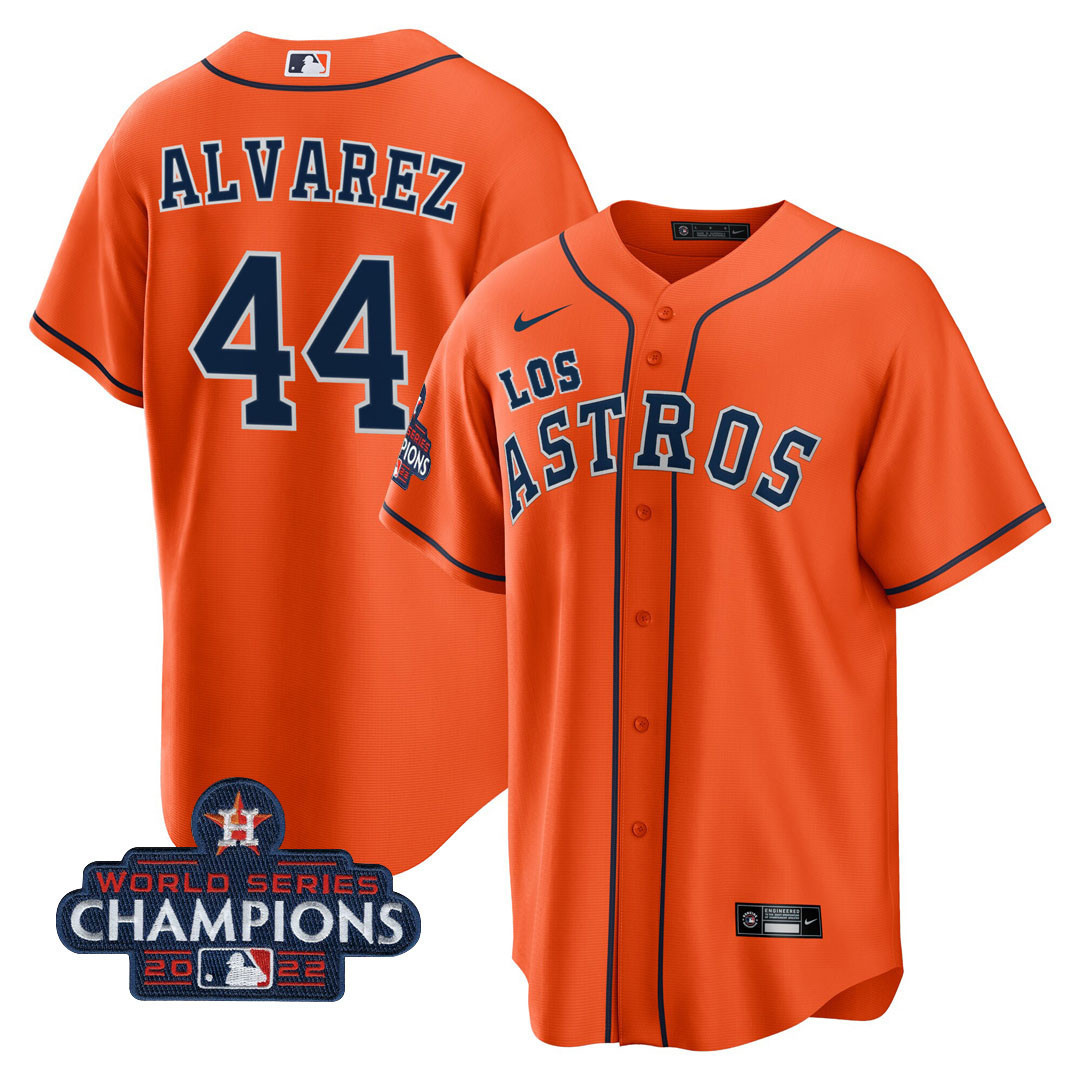 Men's Houston Astros "Los Astros" Hispanic Heritage Champions Patch Jersey - All Stitched - Image 11