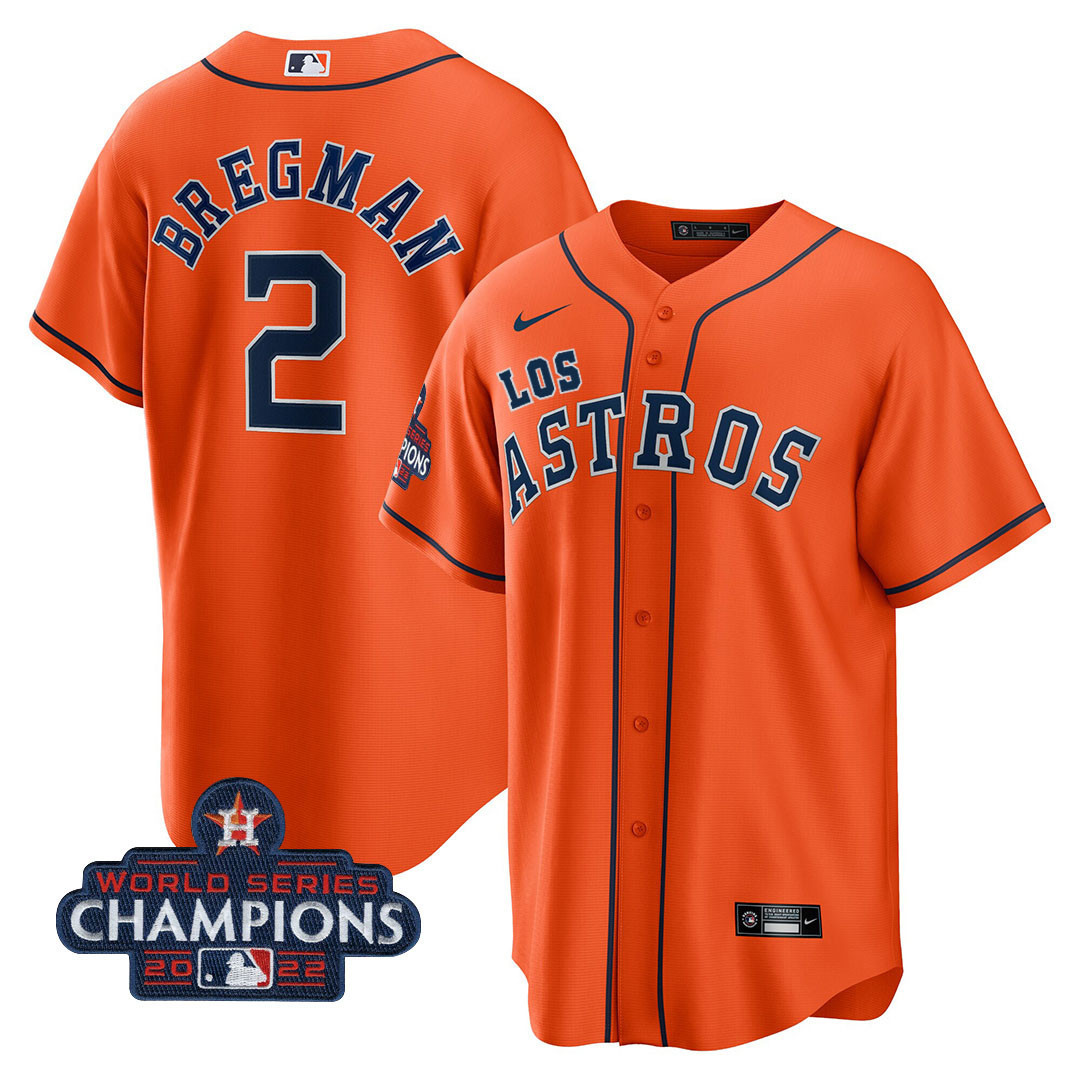 Men's Houston Astros "Los Astros" Hispanic Heritage Champions Patch Jersey - All Stitched - Image 8