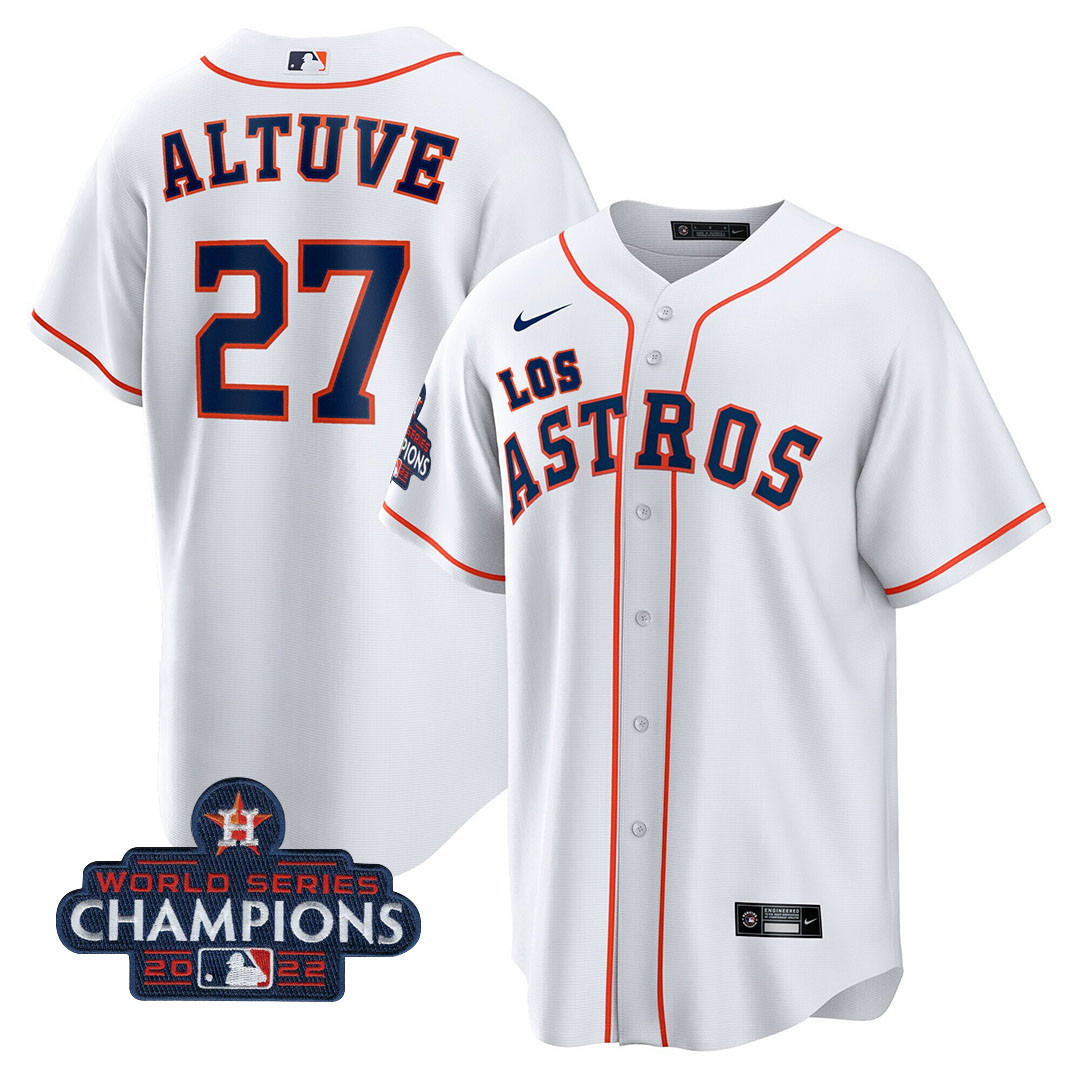 Men's Houston Astros "Los Astros" Hispanic Heritage Champions Patch Jersey - All Stitched - Image 3