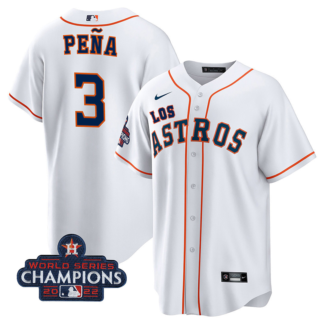 Men's Houston Astros "Los Astros" Hispanic Heritage Champions Patch Jersey - All Stitched