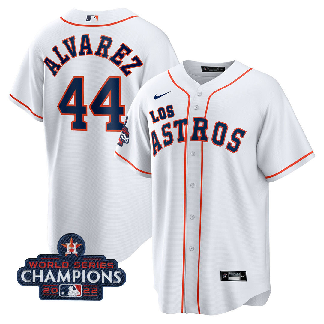Men's Houston Astros "Los Astros" Hispanic Heritage Champions Patch Jersey - All Stitched - Image 6