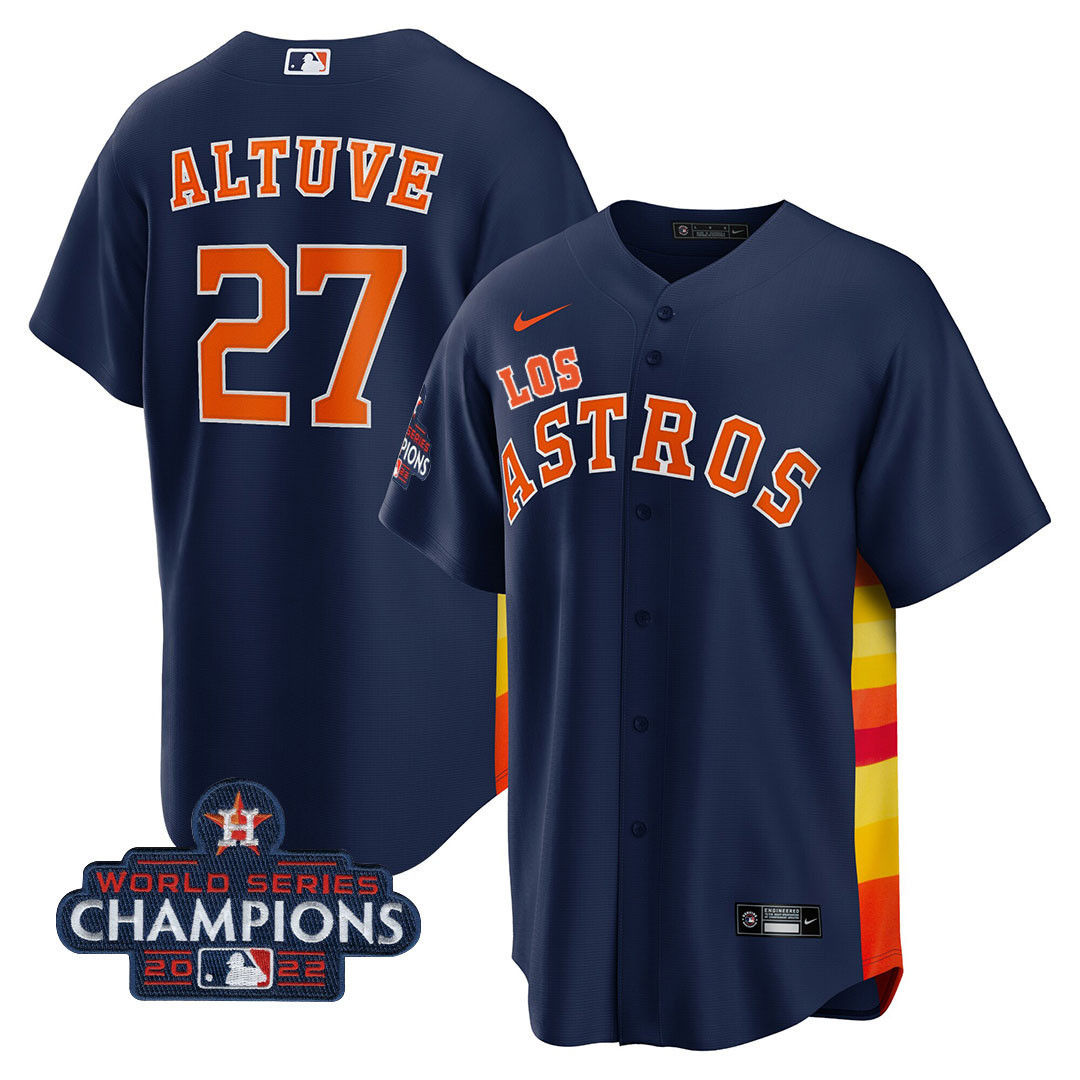 Men's Houston Astros "Los Astros" Hispanic Heritage Champions Patch Jersey - All Stitched - Image 15
