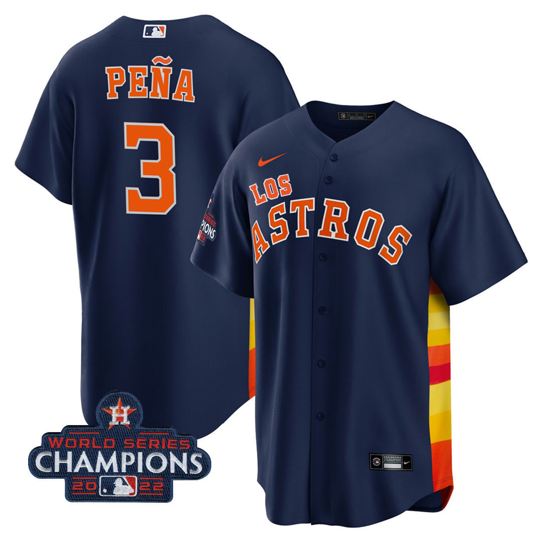 Men's Houston Astros "Los Astros" Hispanic Heritage Champions Patch Jersey - All Stitched - Image 13