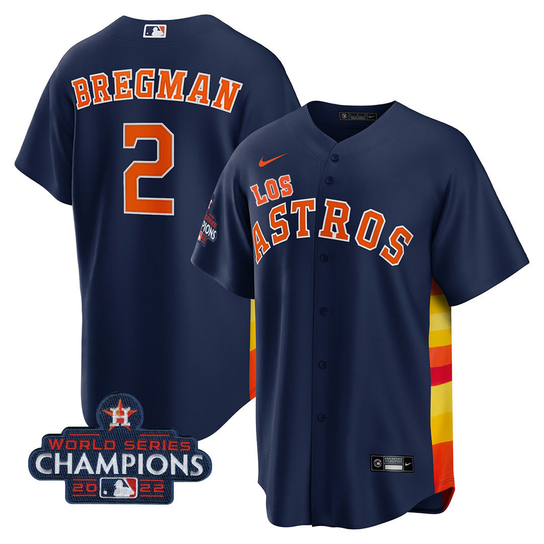 Men's Houston Astros "Los Astros" Hispanic Heritage Champions Patch Jersey - All Stitched - Image 14