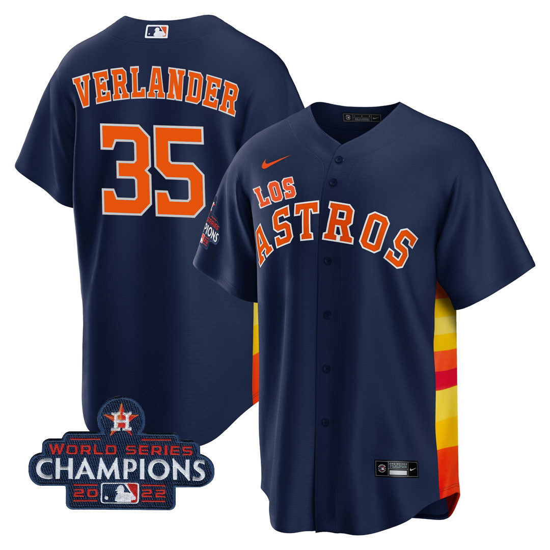 Men's Houston Astros "Los Astros" Hispanic Heritage Champions Patch Jersey - All Stitched - Image 16