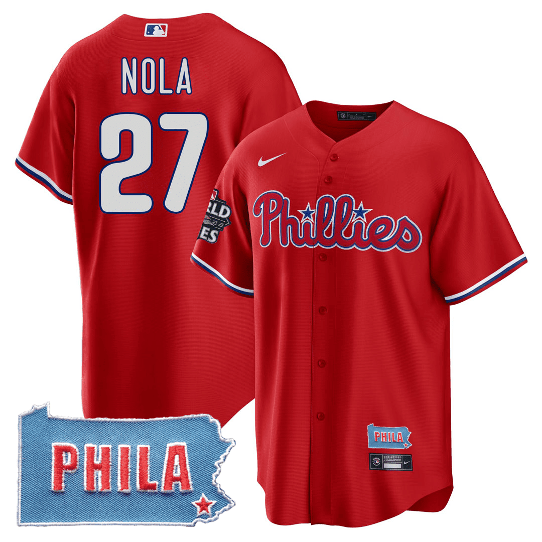Men's Philadelphia Phillies PHILA PA State Patch Jersey - All Stitched - Image 2