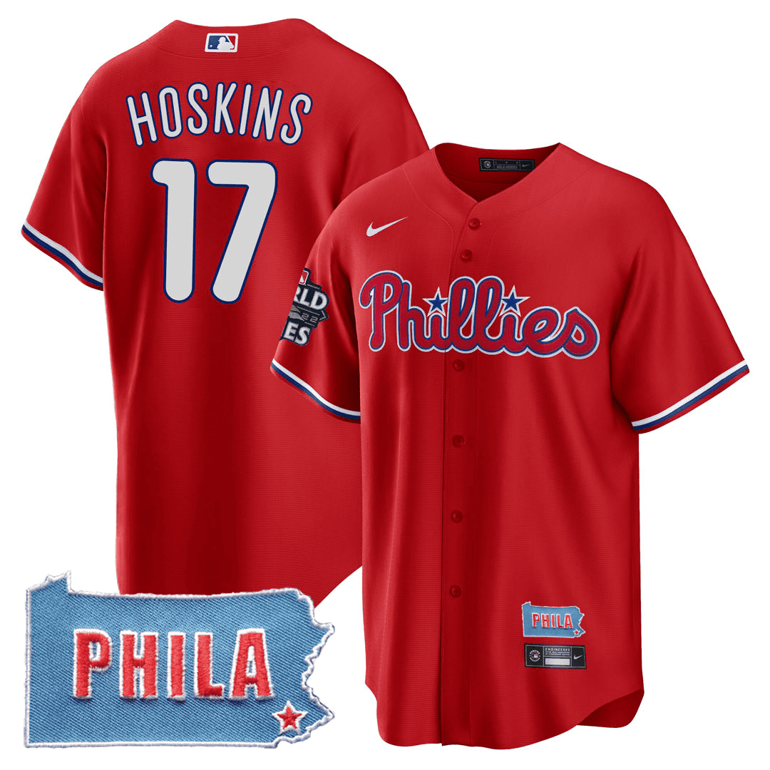 Men's Philadelphia Phillies PHILA PA State Patch Jersey - All Stitched - Image 3