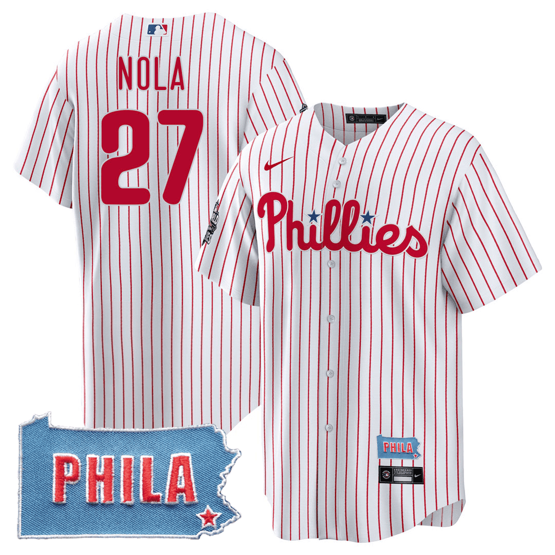 Men's Philadelphia Phillies PHILA PA State Patch Jersey - All Stitched - Image 5