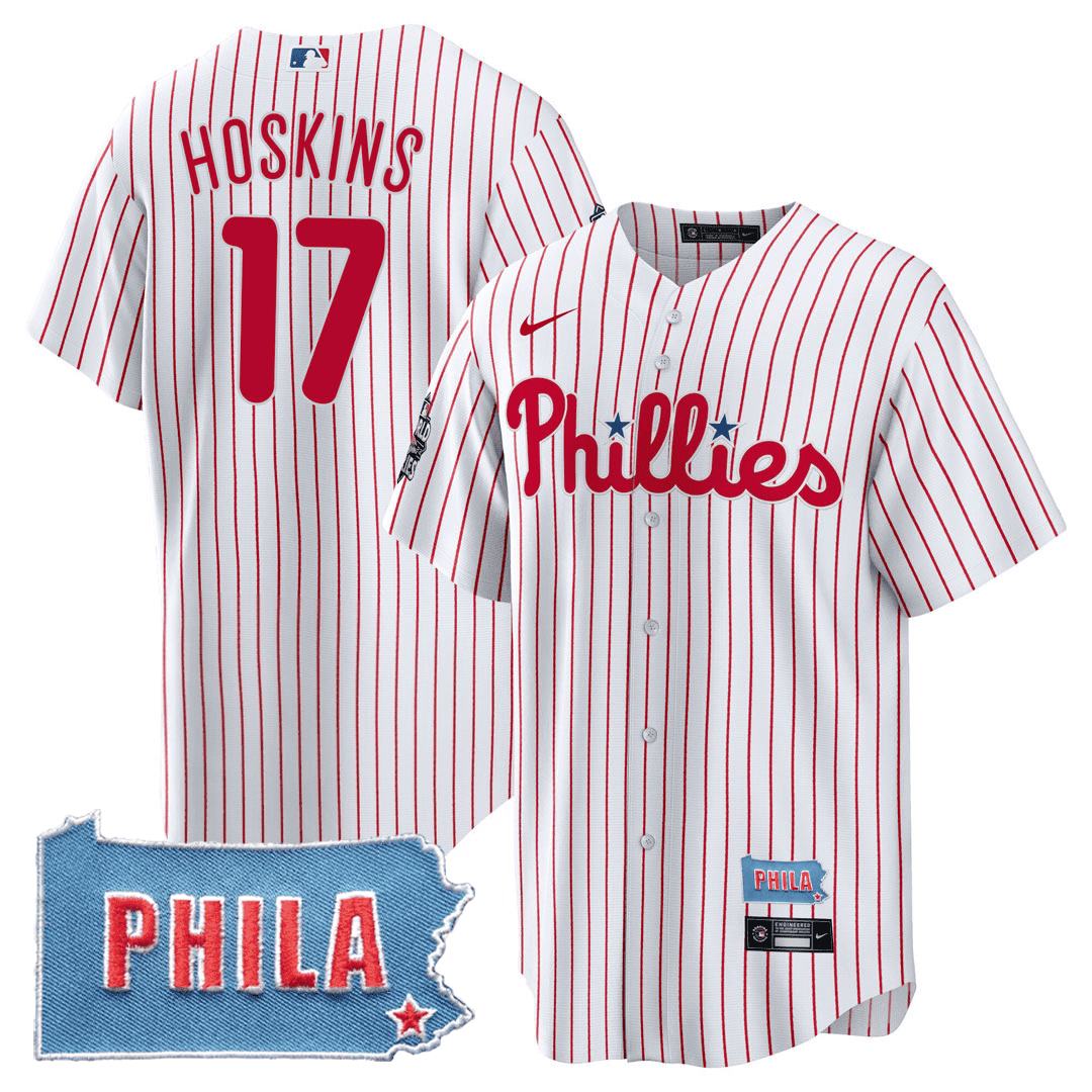 Men's Philadelphia Phillies PHILA PA State Patch Jersey - All Stitched - Image 6