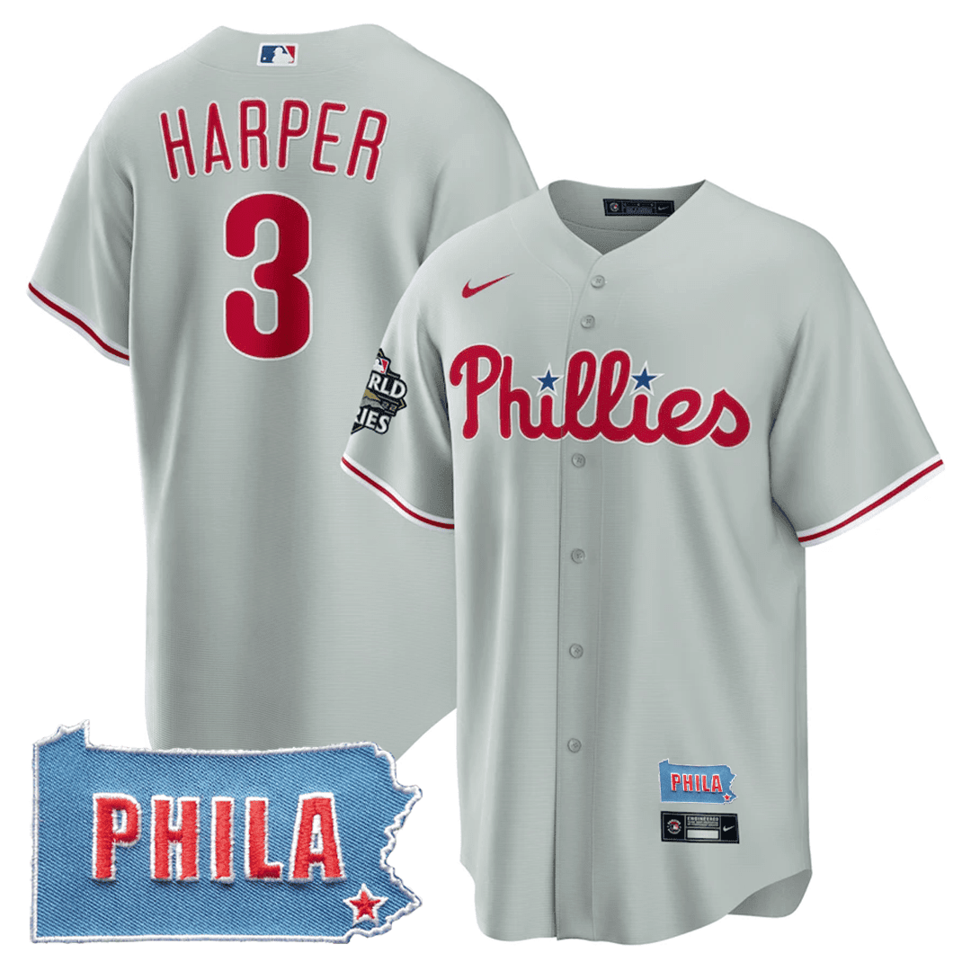 Men's Philadelphia Phillies PHILA PA State Patch Jersey - All Stitched - Image 7