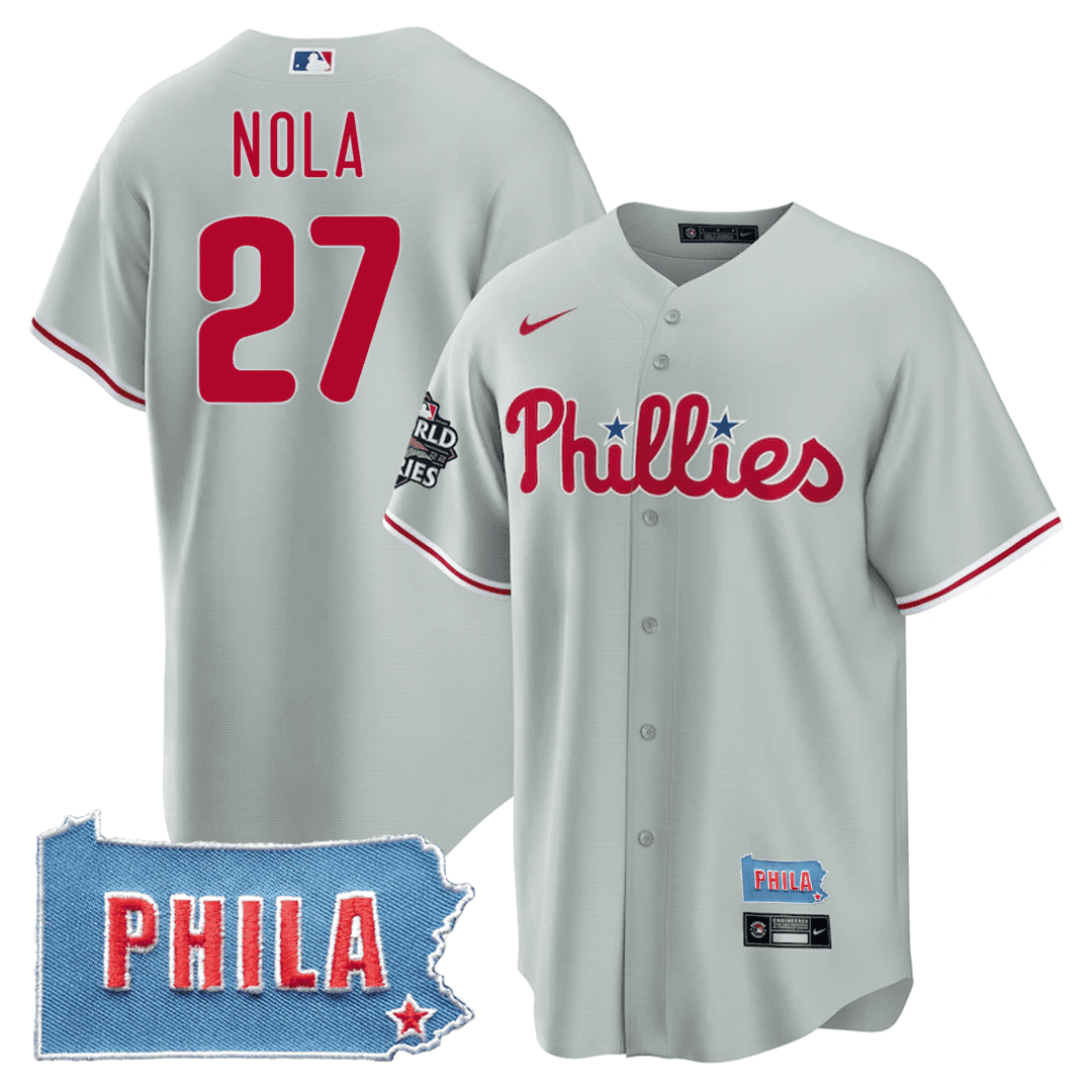 Men's Philadelphia Phillies PHILA PA State Patch Jersey - All Stitched - Image 8