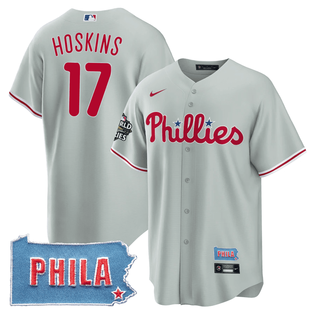 Men's Philadelphia Phillies PHILA PA State Patch Jersey - All Stitched - Image 9