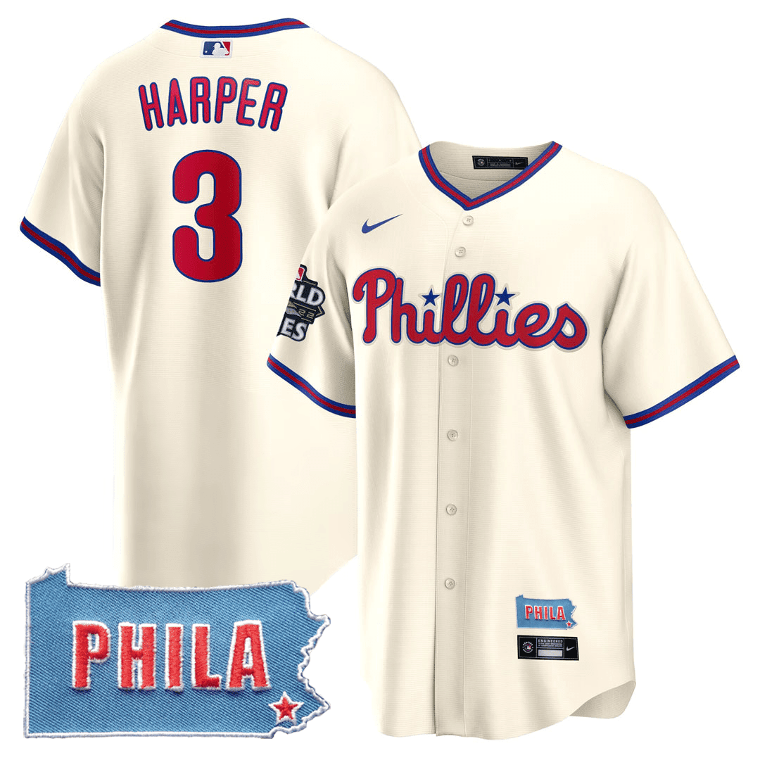 Men's Philadelphia Phillies PHILA PA State Patch Jersey - All Stitched - Image 10
