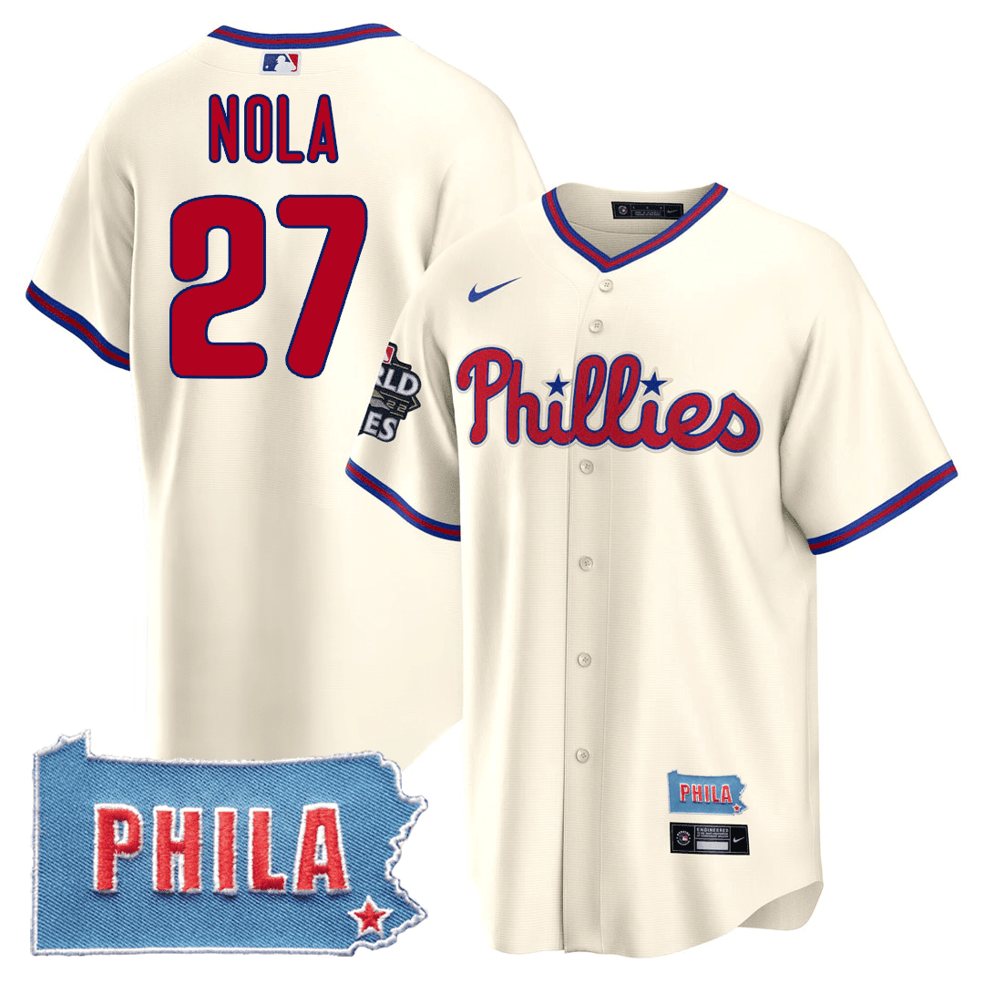 Men's Philadelphia Phillies PHILA PA State Patch Jersey - All Stitched - Image 11