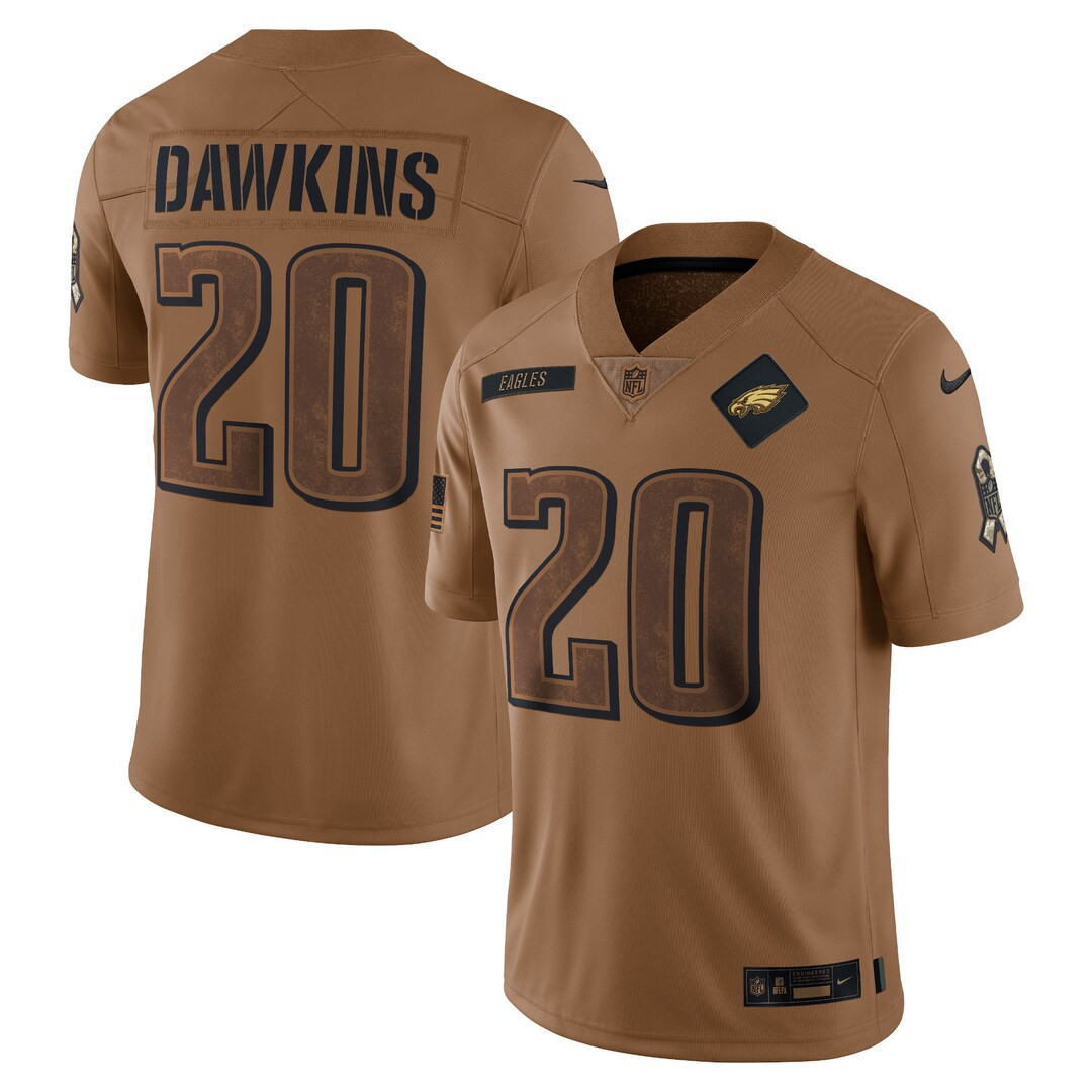 Philadelphia Eagles 2023 Salute To Service Limited Jersey - Brown - Image 4