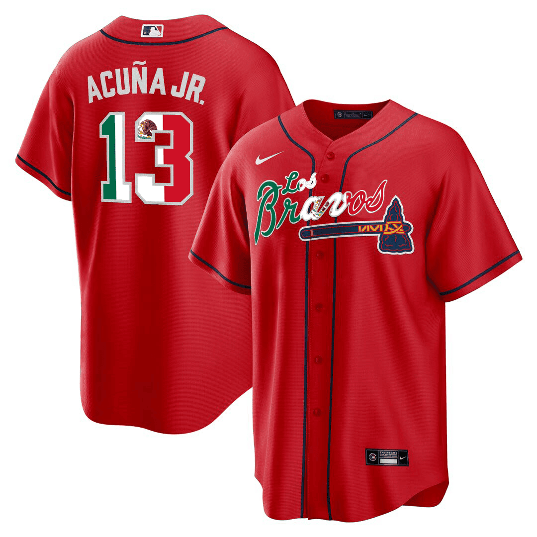 Men's Atlanta Braves Los Bravos Special Mexico Edition Jersey - All Stitched - Image 5