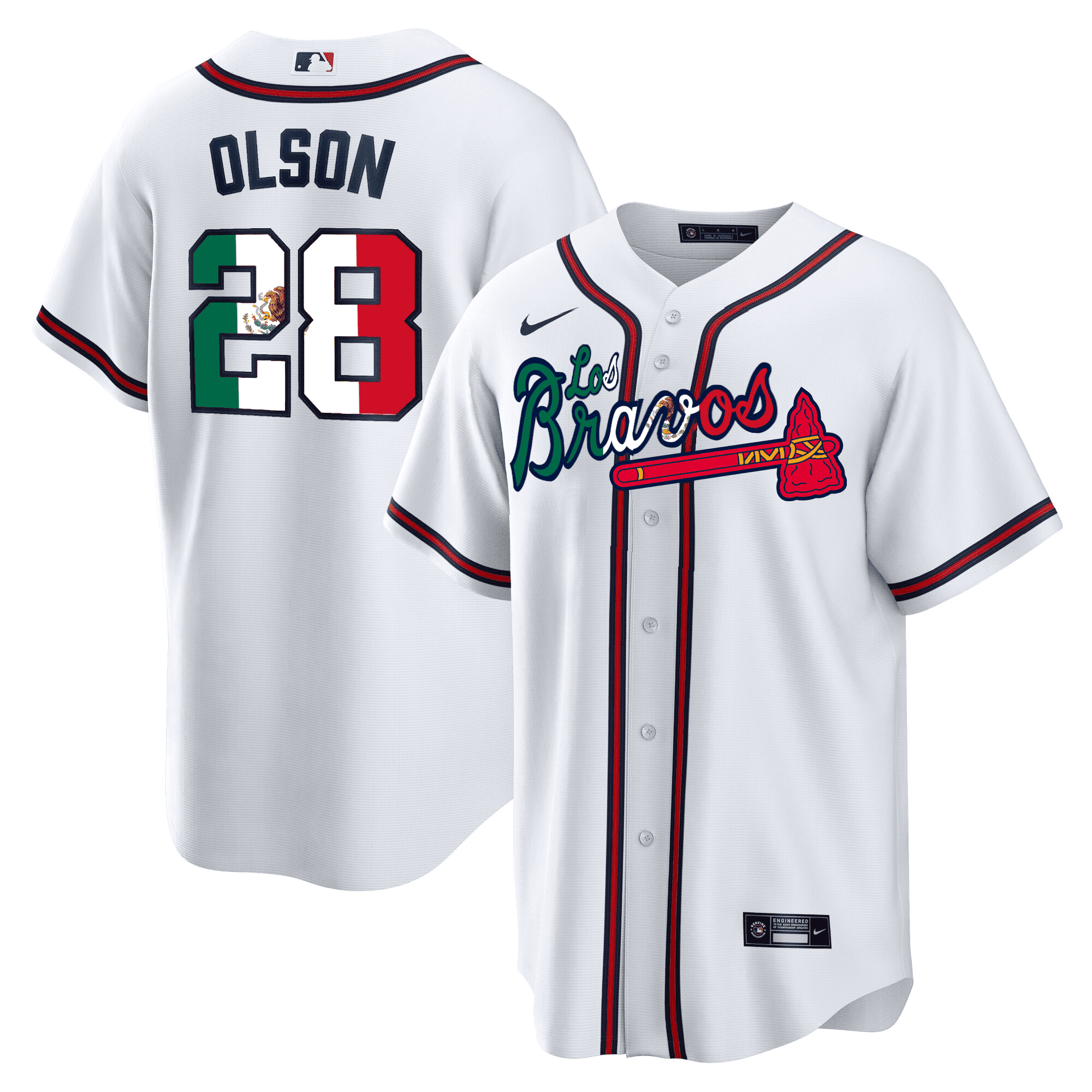 Men's Atlanta Braves Los Bravos Special Mexico Edition Jersey - All Stitched - Image 2