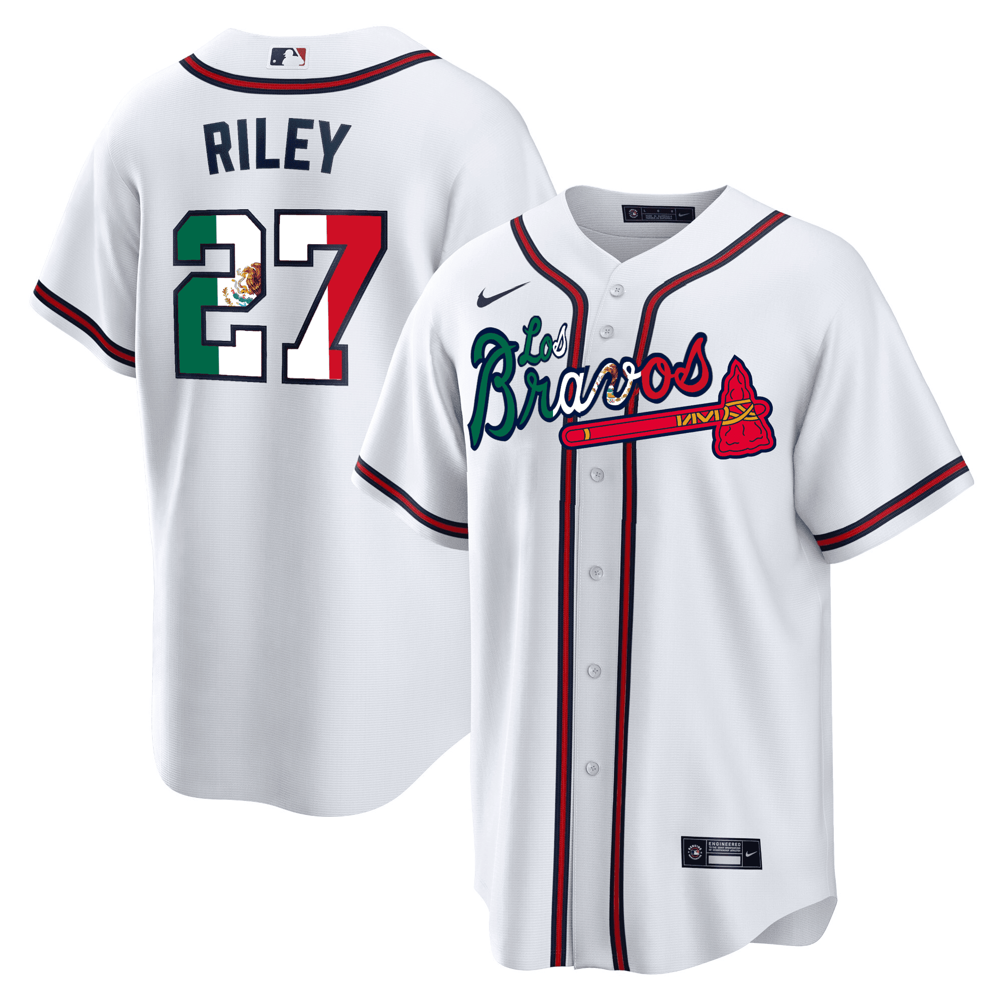 Men's Atlanta Braves Los Bravos Special Mexico Edition Jersey - All Stitched - Image 3