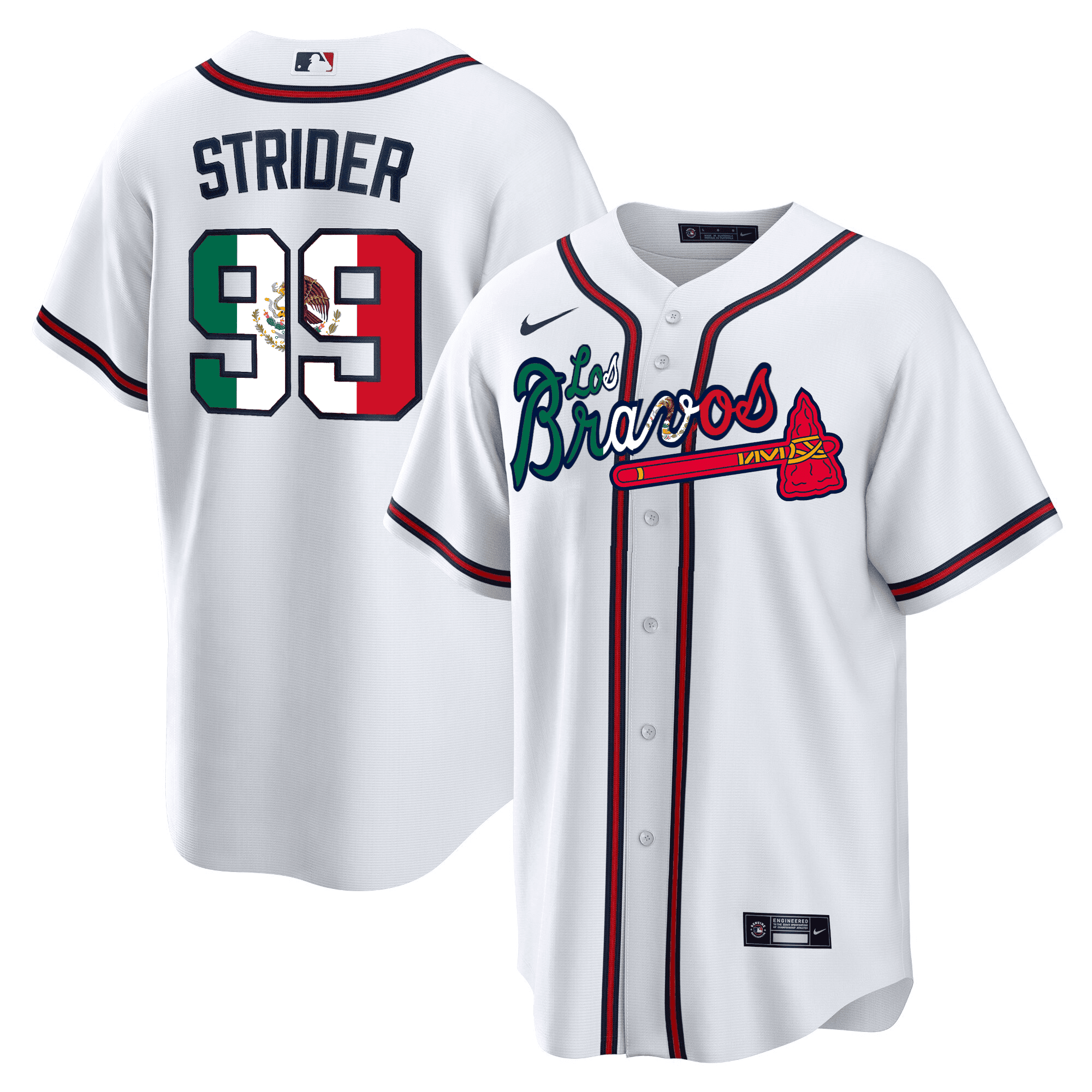 Men's Atlanta Braves Los Bravos Special Mexico Edition Jersey - All Stitched - Image 4