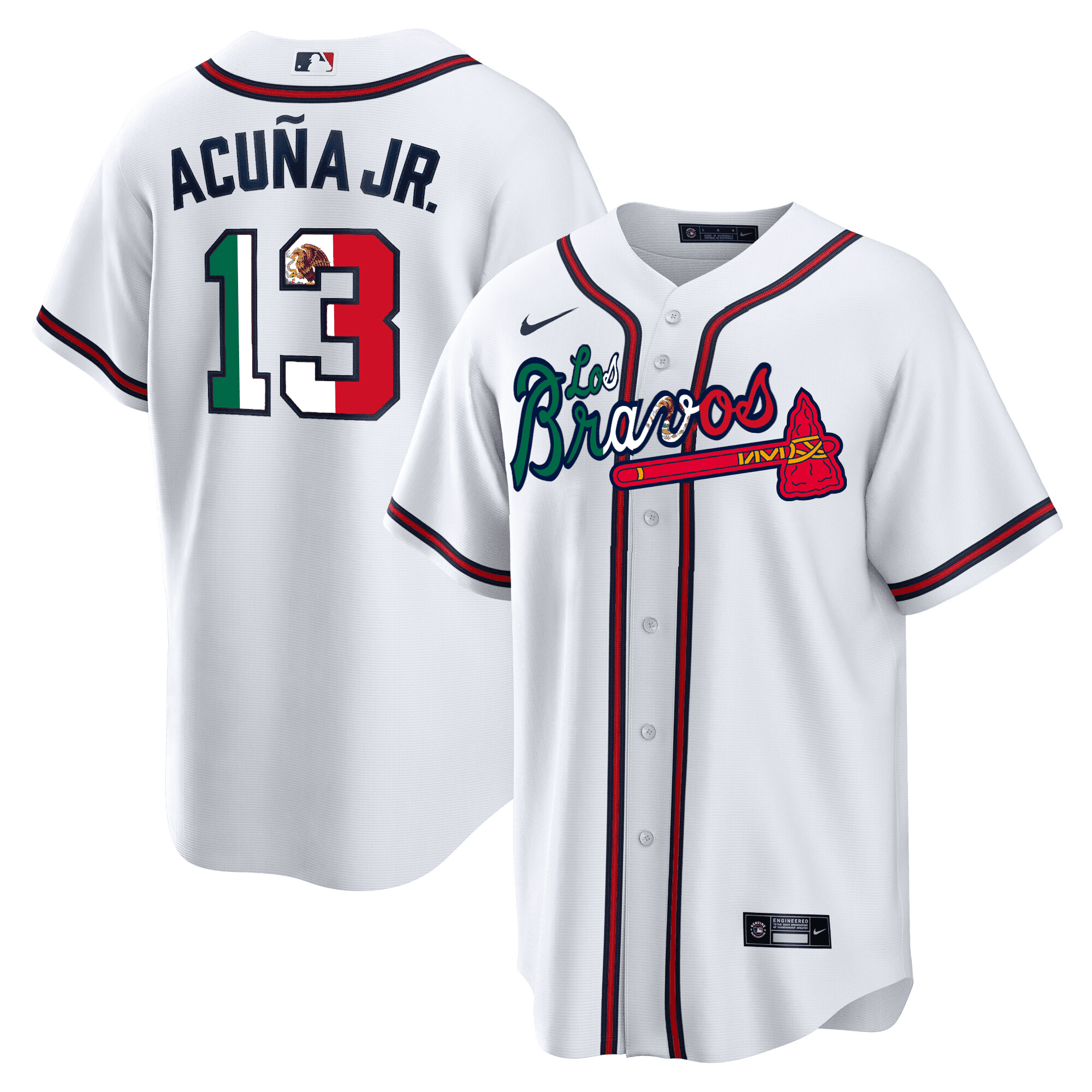 Men's Atlanta Braves Los Bravos Special Mexico Edition Jersey - All Stitched