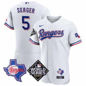 Men's Texas Rangers Texas State & 2023 World Series Patch Jersey - All Stitched