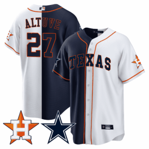 Men's Split Astros - Cowboys Cool Base Jersey - All Stitched