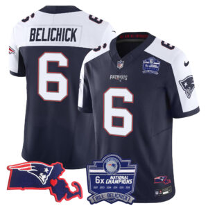Women's Patriots Bill Belichick 6x Champions Patch Vapor Jersey - All Stitched