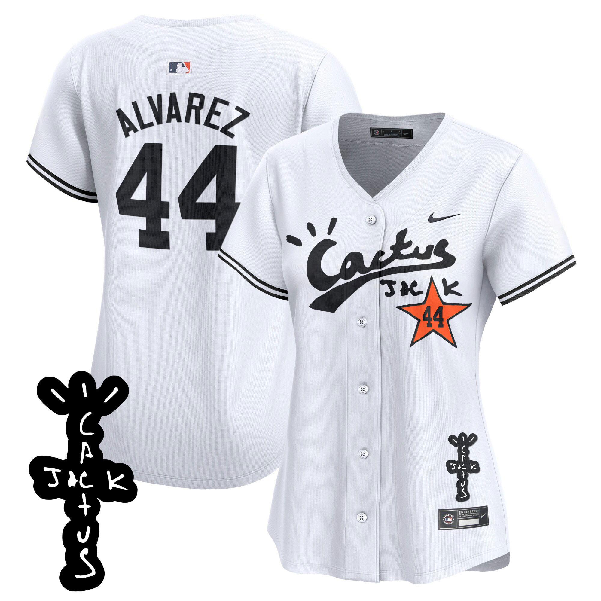 Women's Astros Cactus Jack Patch Vapor Premier Limited Jersey V2 - All Stitched - Image 15