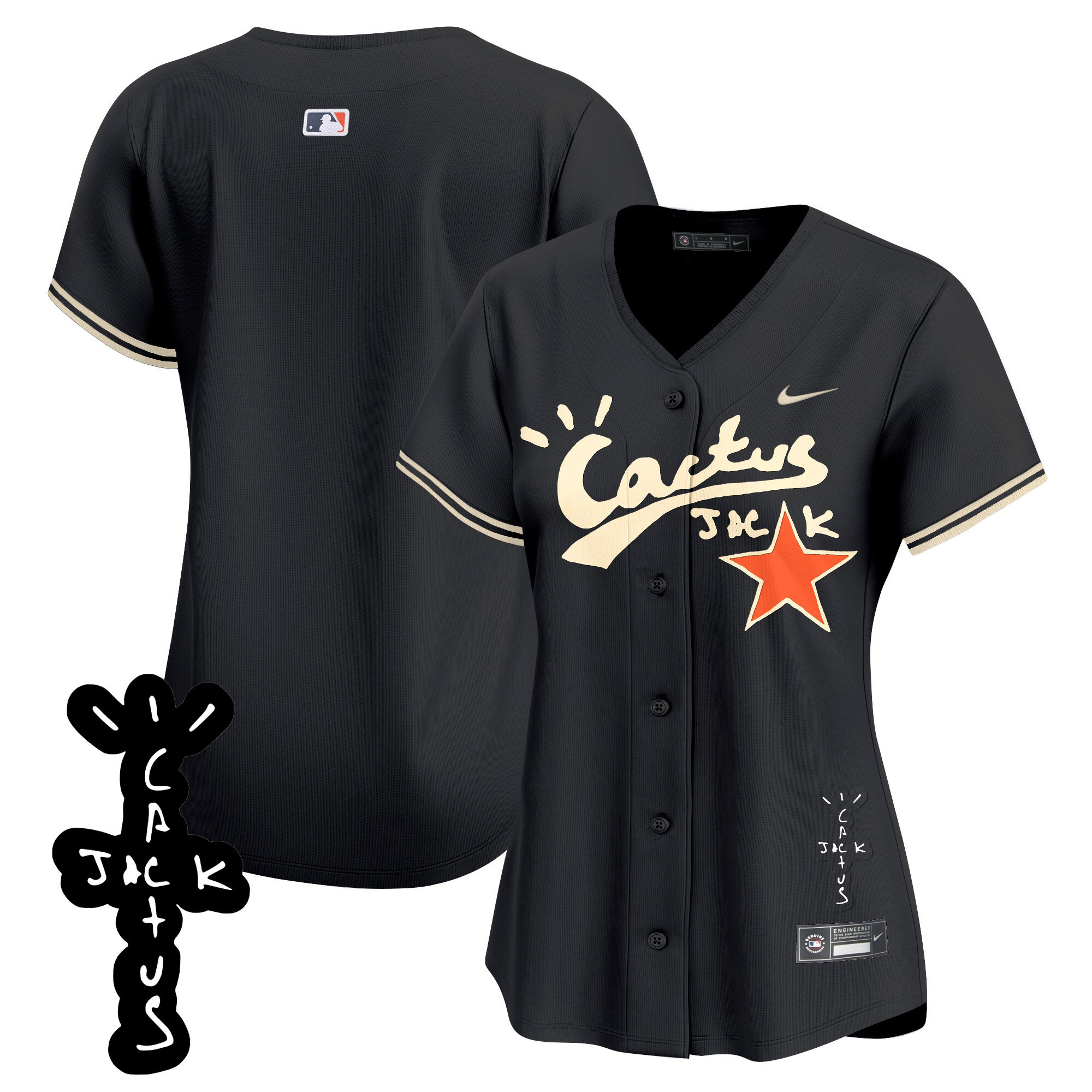 Women's Astros Cactus Jack Patch Vapor Premier Limited Jersey V2 - All Stitched - Image 27